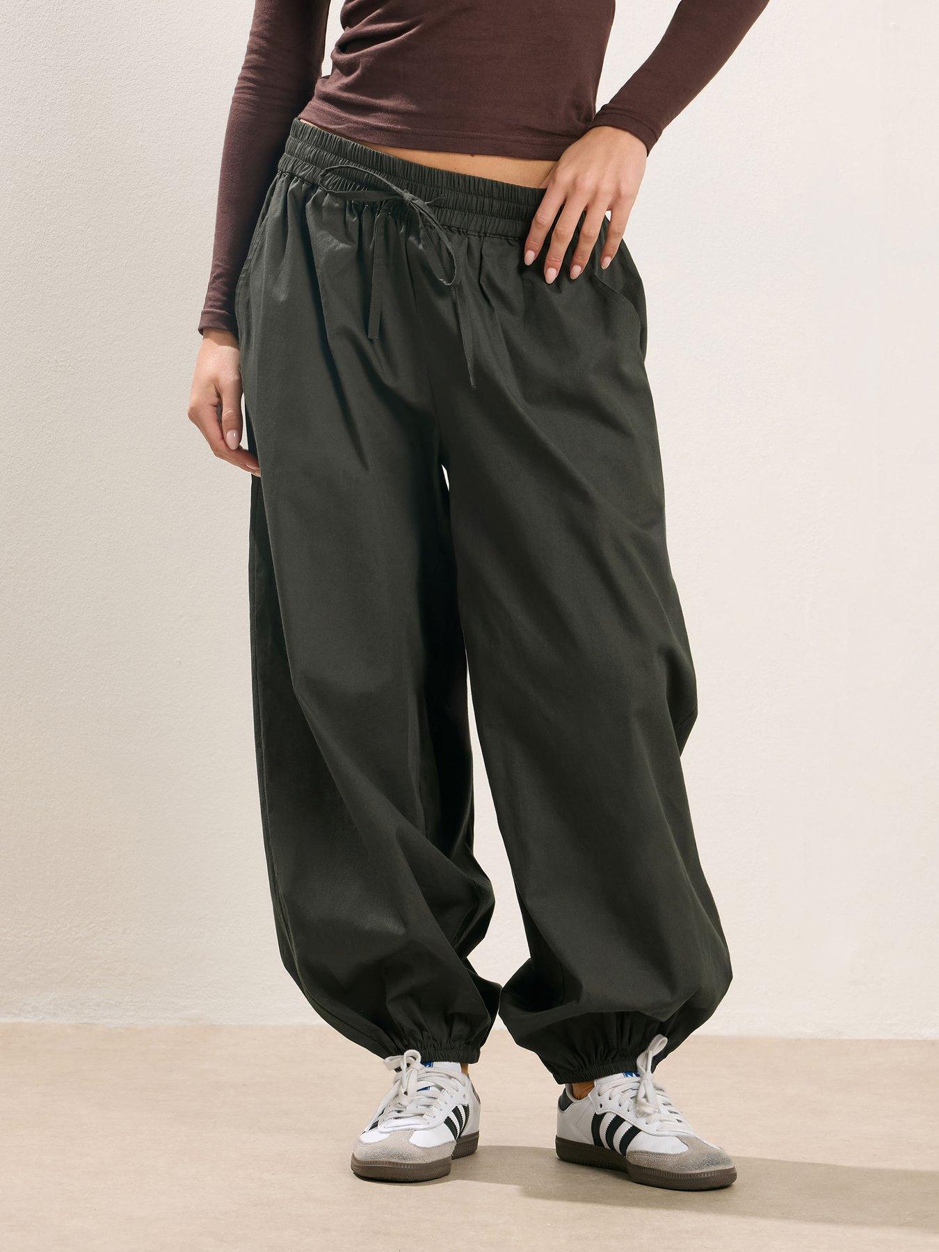 Image 1 of 5 of PixieGirl Petite Poplin Cuffed Balloon Trousers