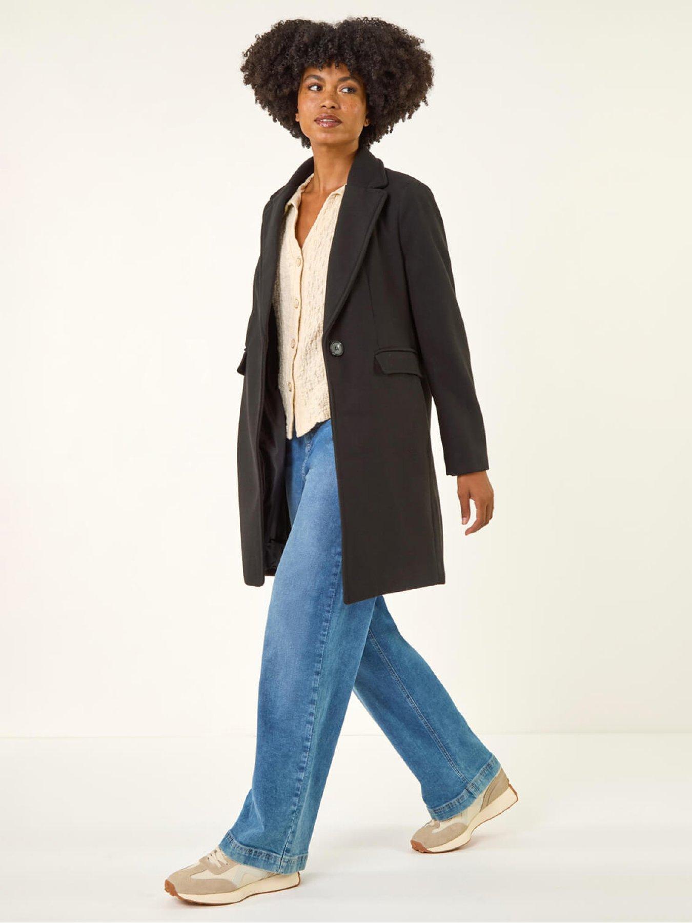 Roman Tailored Longline Coat - Black