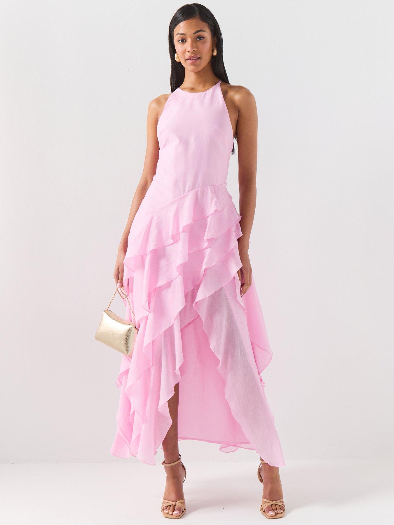 forever new pink maxi dress Forever New Petite puff sleeve maxi dress in pink
