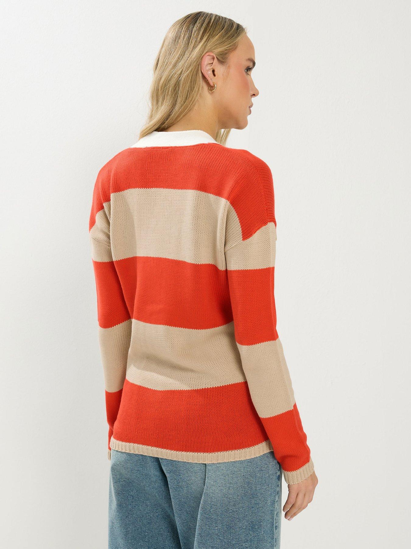 Image 2 of 4 of Long Tall Sally Stripe Button Cardigan - Cream
