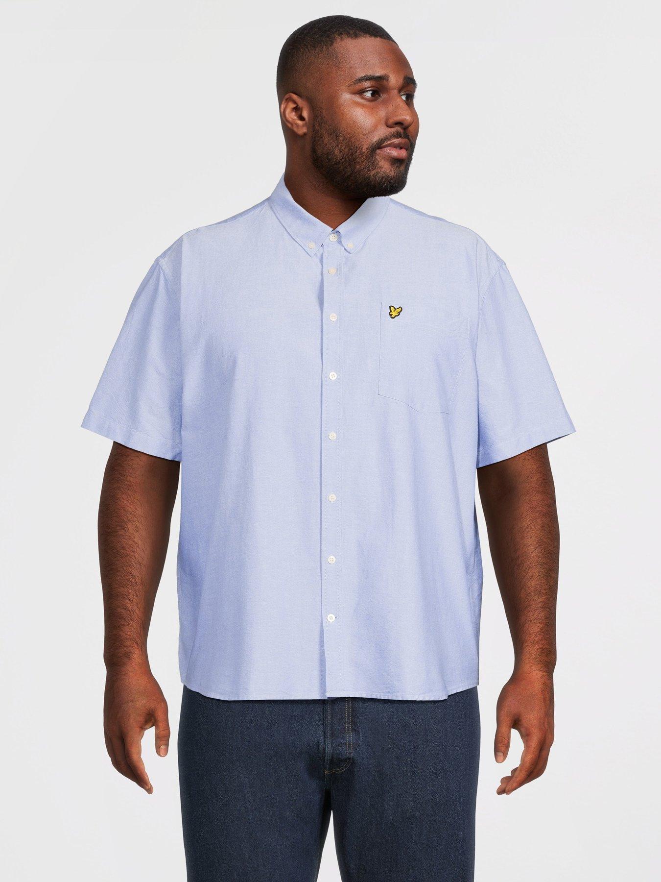 Lyle & Scott Lyle  &  Scott Big  &  Tall Short Sleeve Oxford Shirt -blue