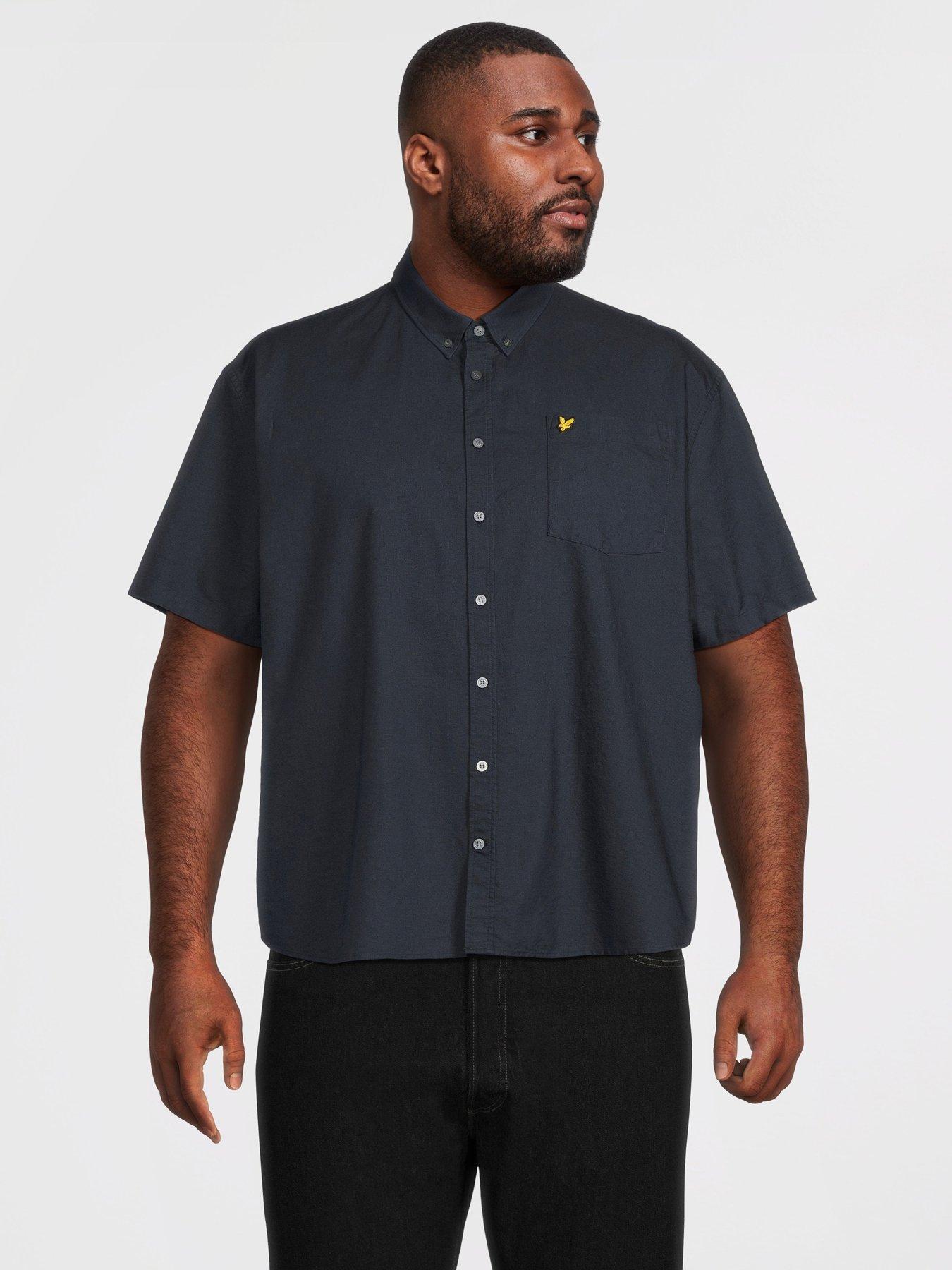 Lyle & Scott Lyle  &  Scott Big  &  Tall Short Sleeve Oxford Shirt -navy