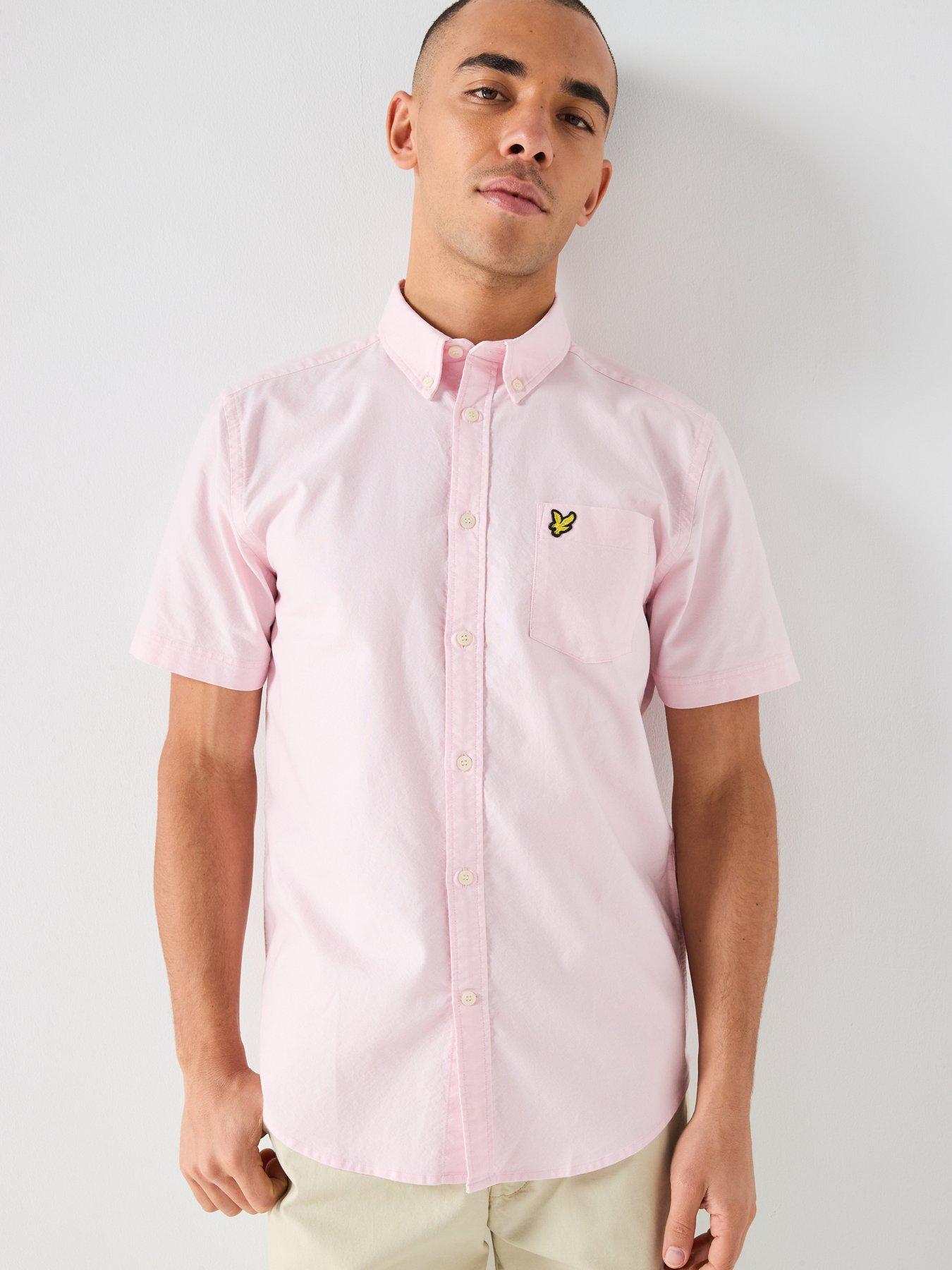 lyle-scott-short-sleeve-oxford-shirt-pinkfront