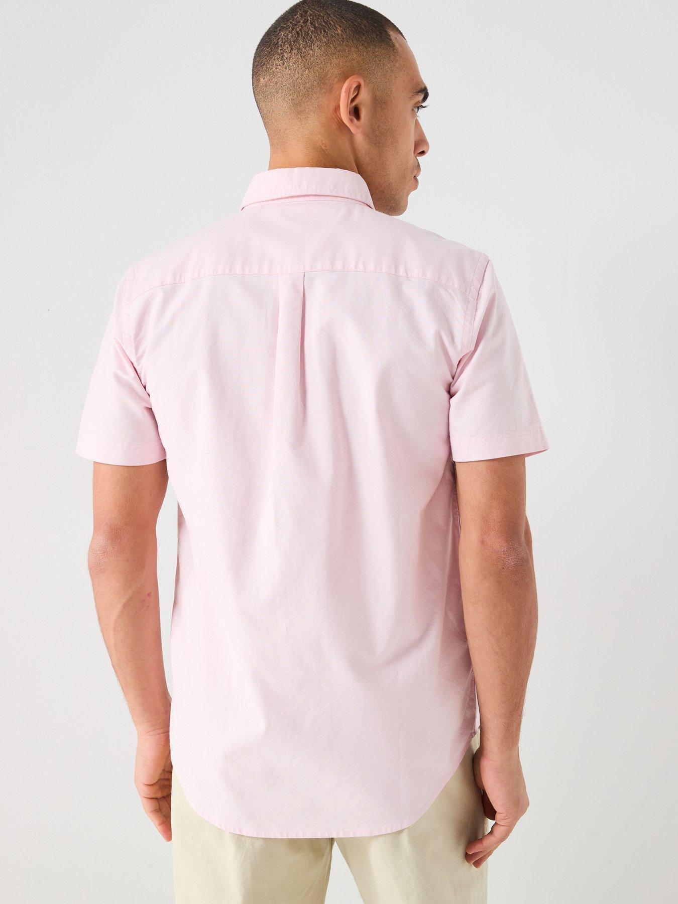 lyle-scott-short-sleeve-oxford-shirt-pinkstillFront