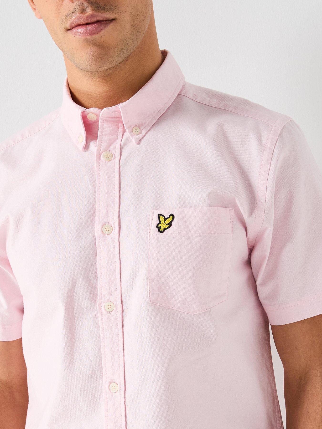 lyle-scott-short-sleeve-oxford-shirt-pinkoutfit