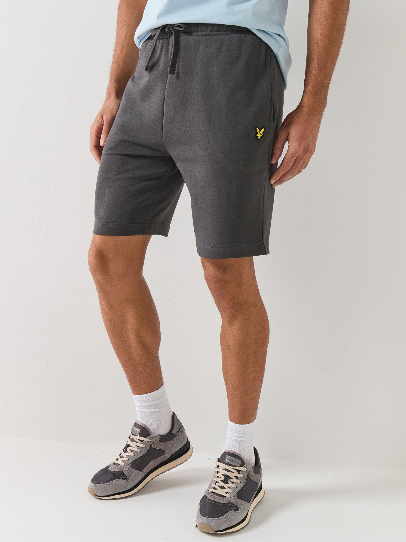 lyle-scott-plain-sweat-shorts-greyfront