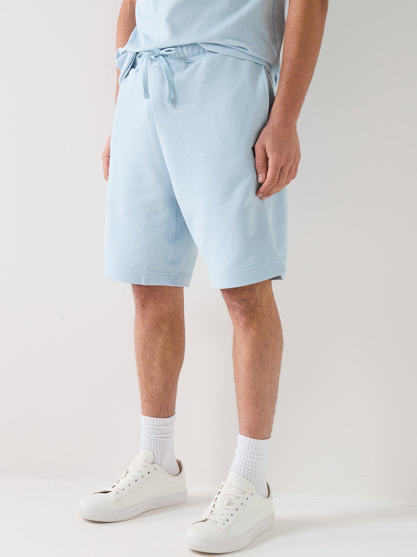 lyle-scott-plain-sweat-shorts-light-blue
