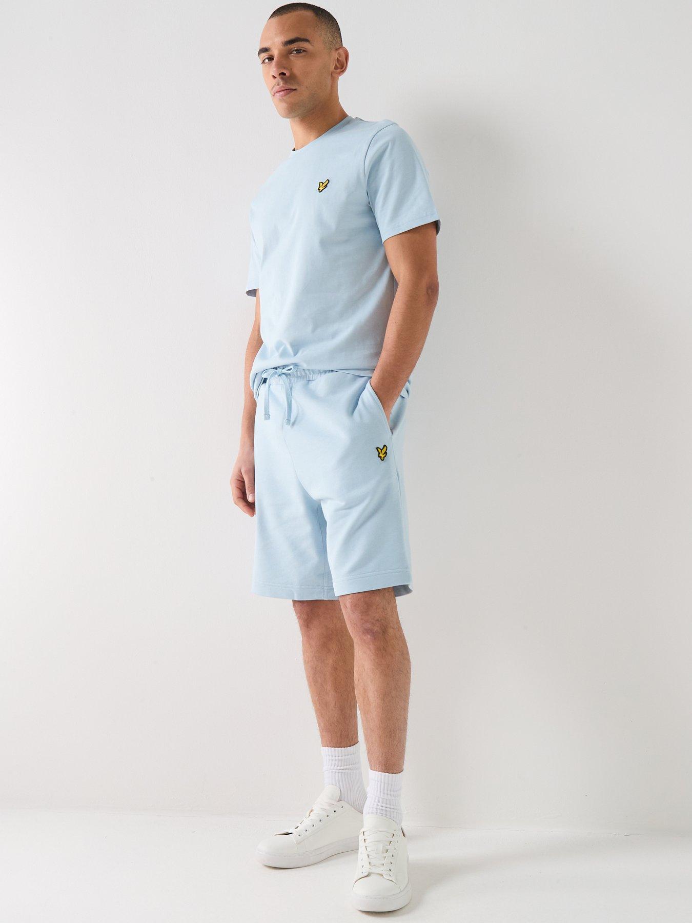 Image 4 of 4 of Lyle & Scott Plain Sweat Shorts - Light Blue