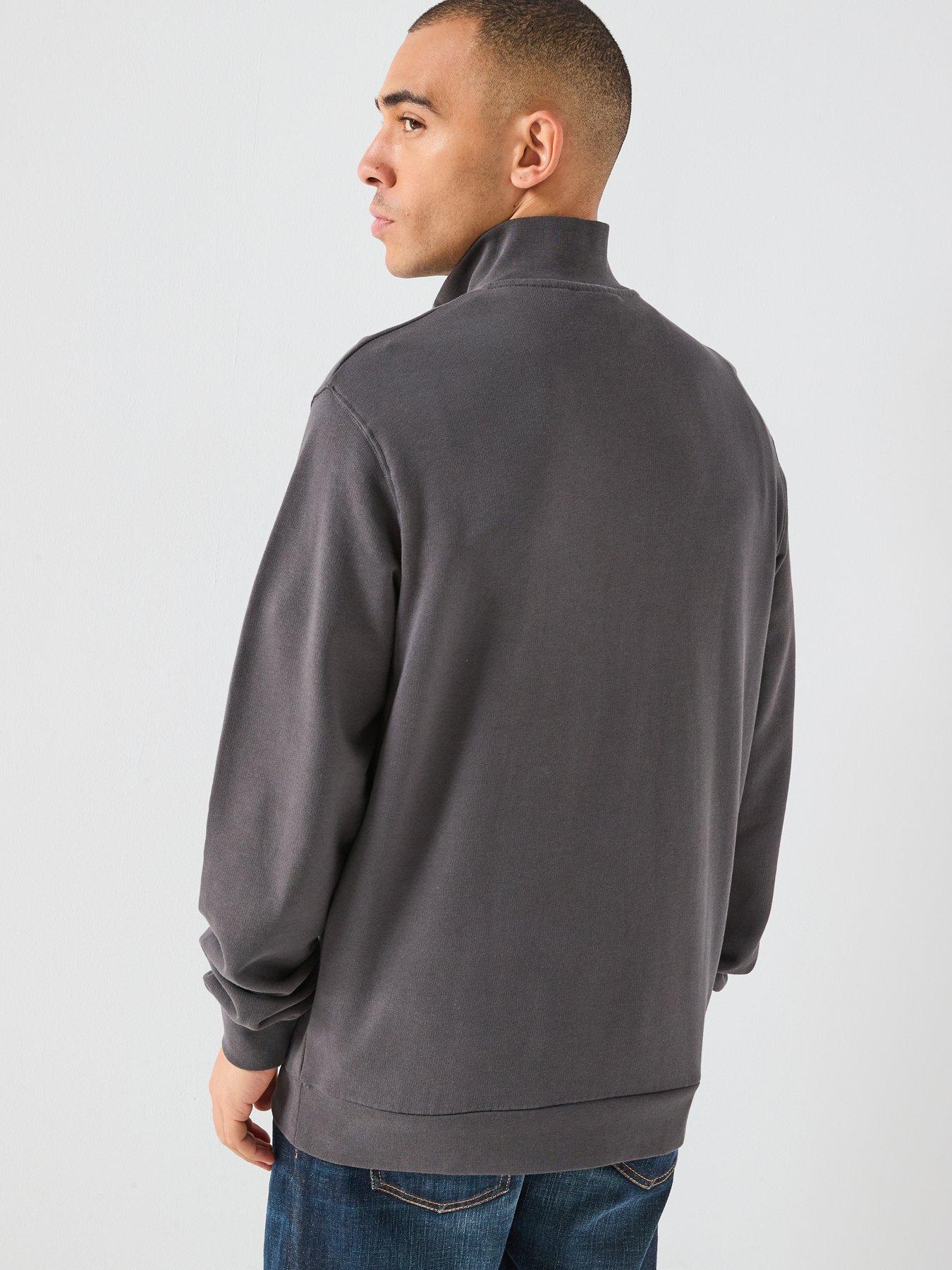 Image 2 of 5 of Lyle & Scott Lyle &amp; Scott Loopback 1/4 Zip Sweatshirt -grey