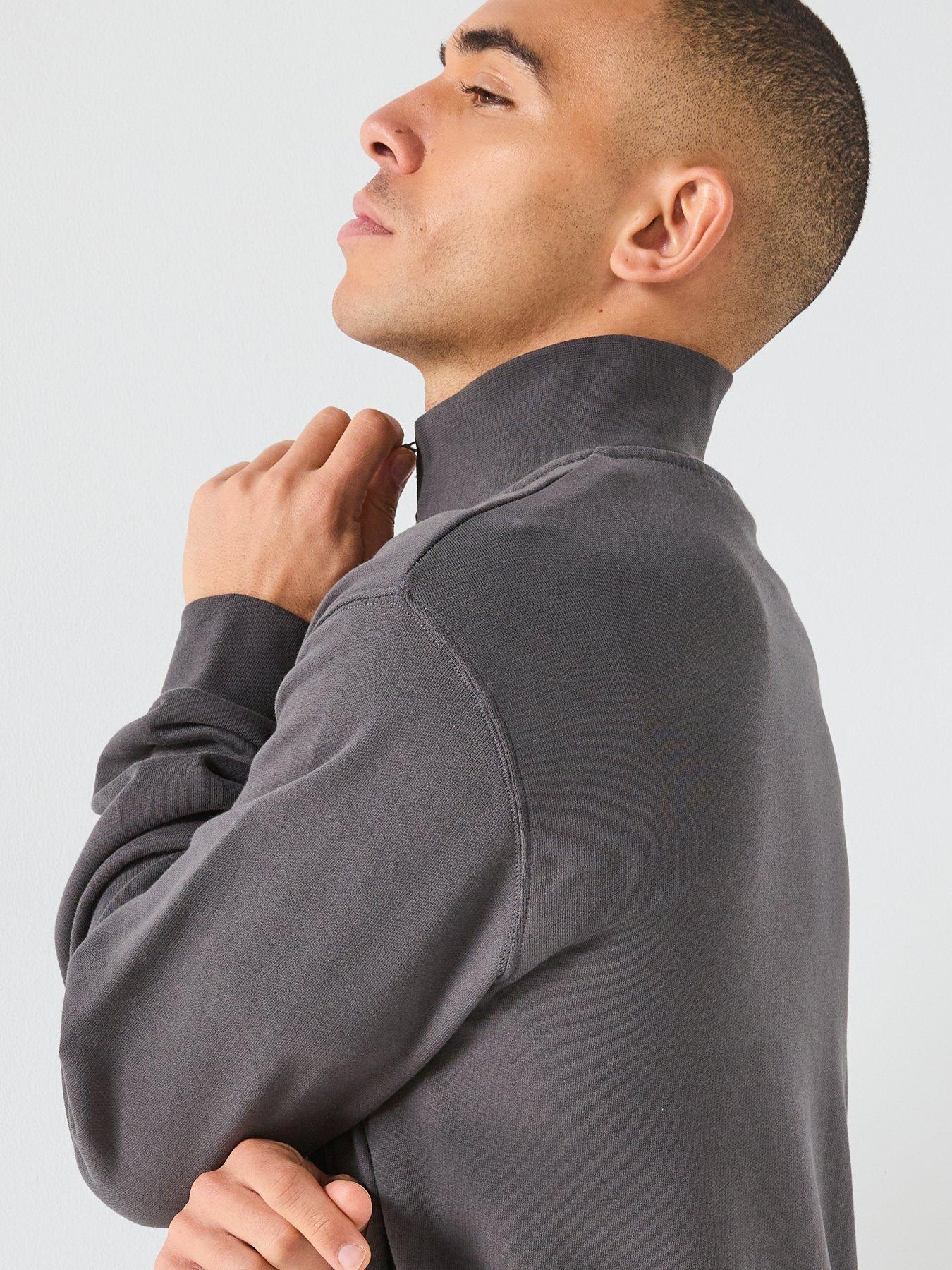 lyle-scott-loopback-14-zip-sweatshirt-greydetail