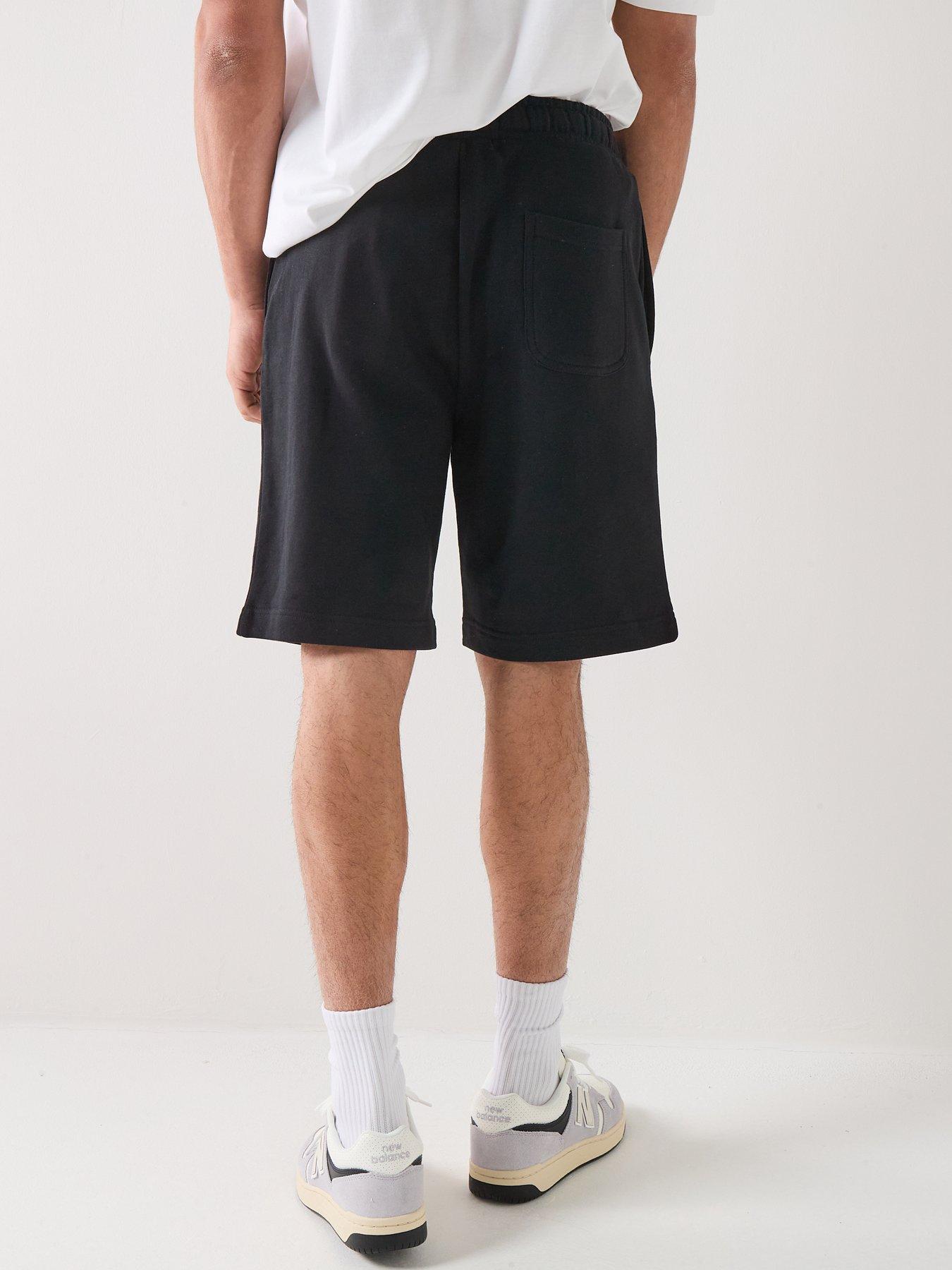 lyle-scott-plain-sweat-shorts-blackstillFront