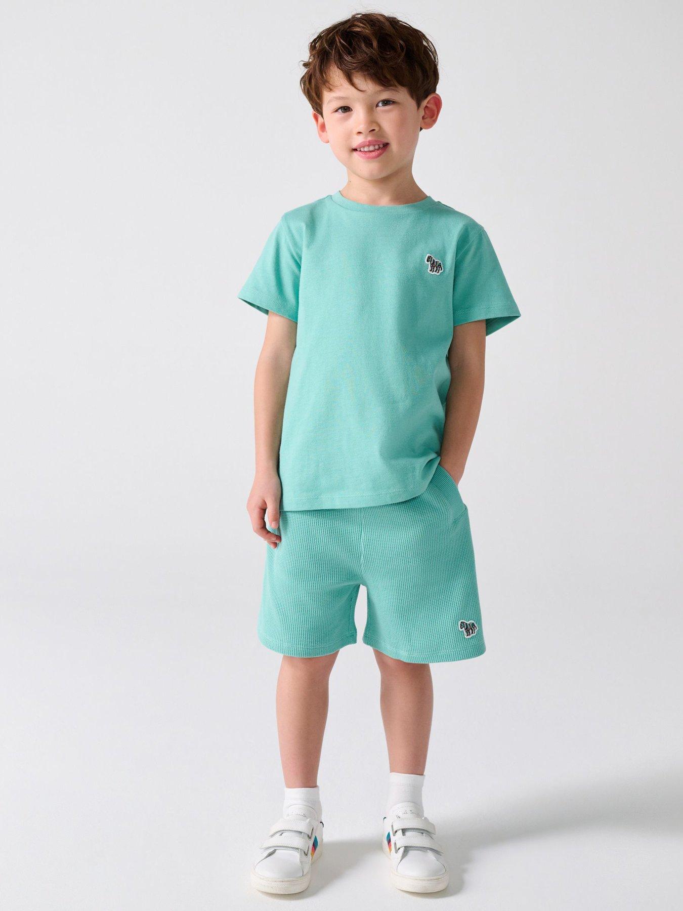 Paul Smith Junior Boys Waffle Logo Short Set - Light Green