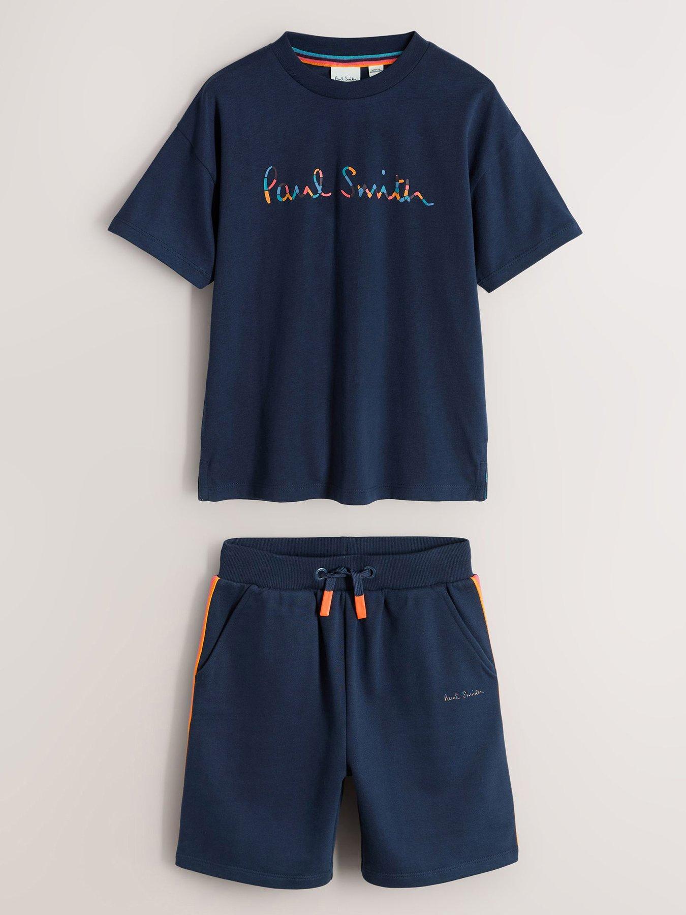 Image 2 of 7 of Paul Smith Junior Older Boys Logo T-Shirt Shorts Set - Navy