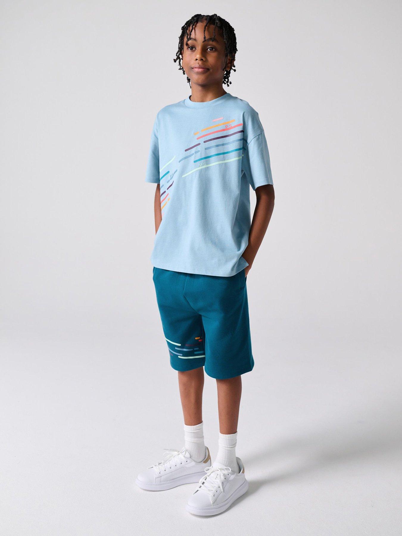 paul-smith-junior-older-boys-tonal-t-shirt-and-shorts-set-blue