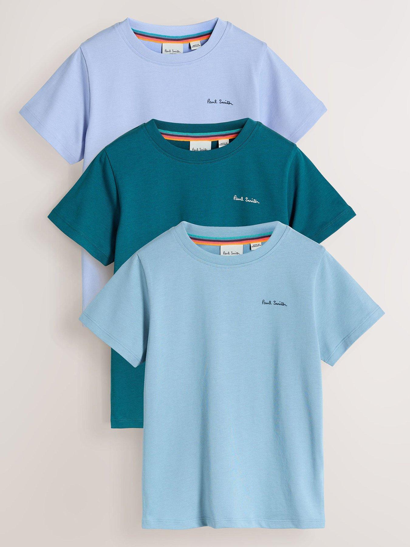 paul-smith-junior-older-boys-logo-3-pack-t-shirts-bluefront