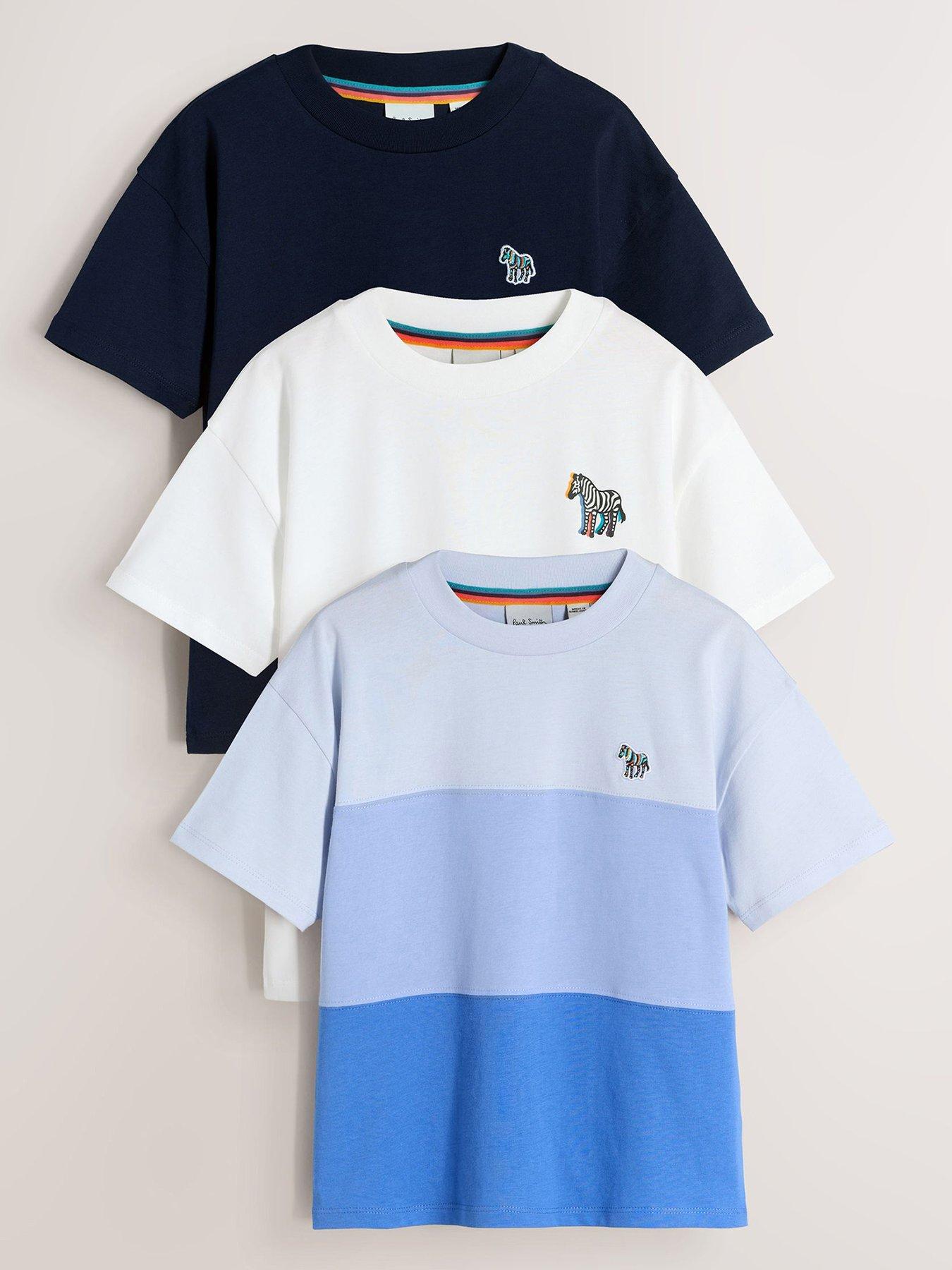 paul-smith-junior-older-boys-zebra-3-pack-t-shirts-bluefront