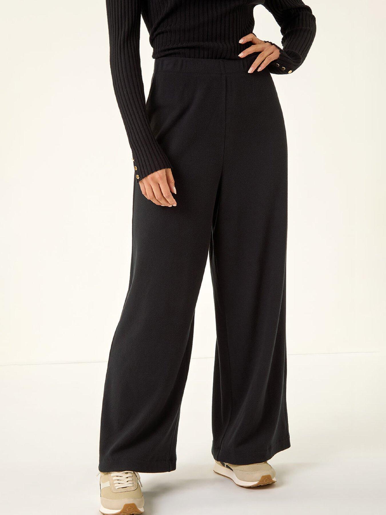 Roman Petite Brushed Ribbed Trouser - Black