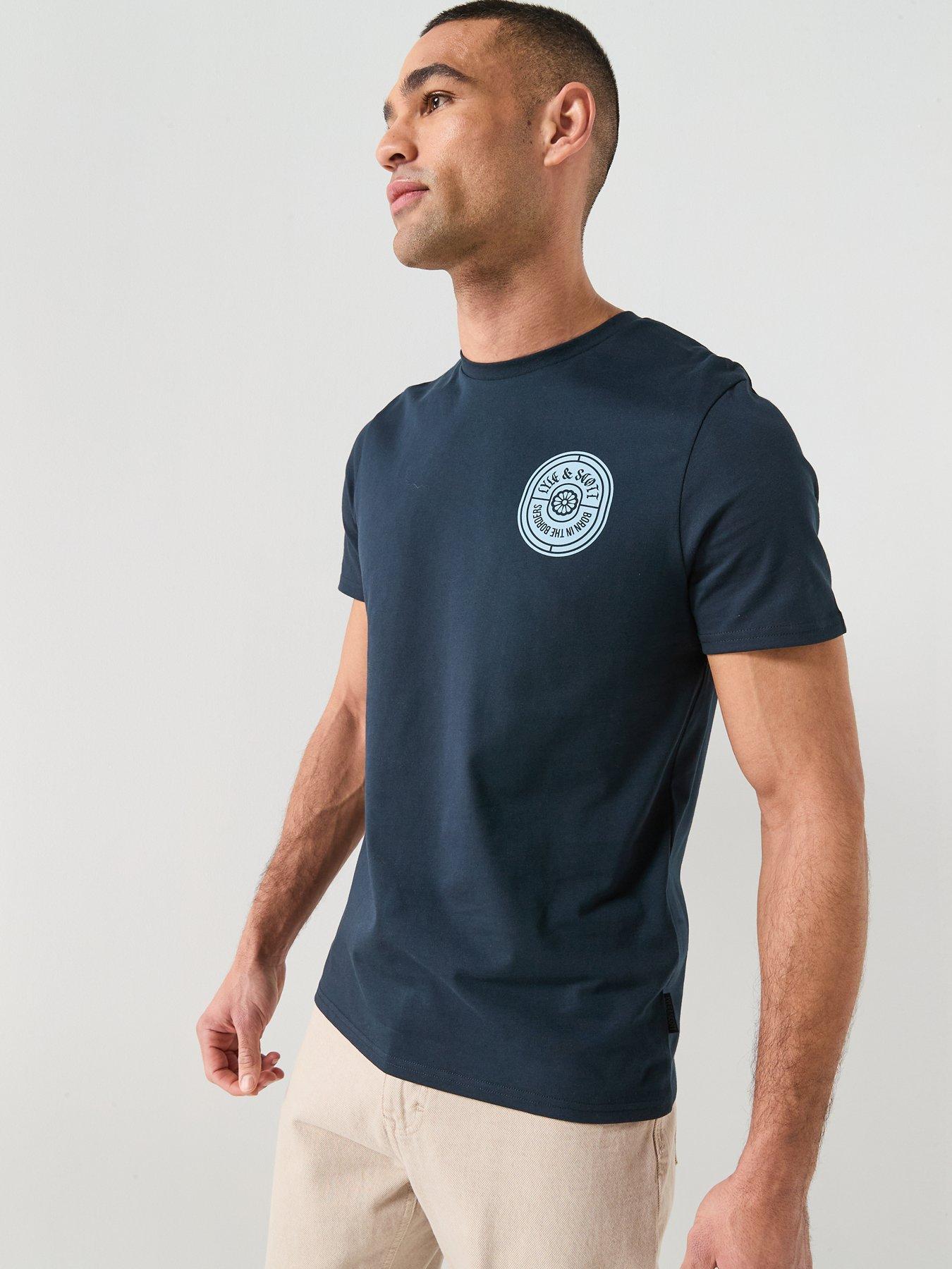 Image 2 of 6 of Lyle & Scott Borders Label Graphic T-Shirt - Navy