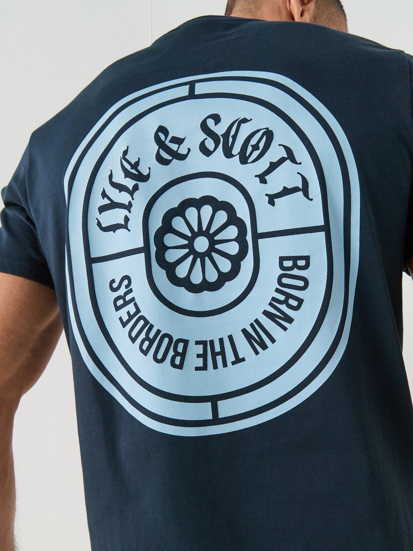 Image 6 of 6 of Lyle & Scott Borders Label Graphic T-Shirt - Navy