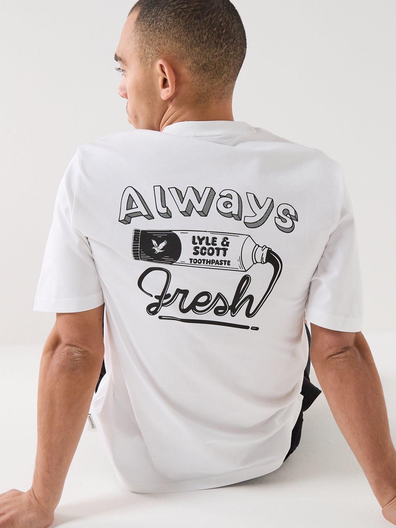Image 1 of 6 of Lyle & Scott Toothpaste Graphic T-Shirt - White