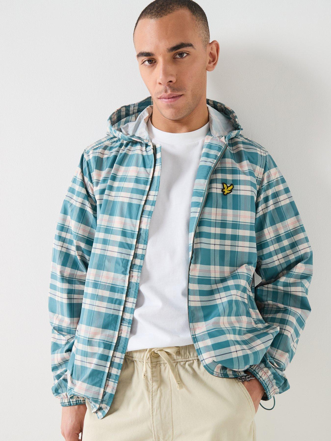 lyle-scott-lyle-amp-scott-tartan-hooded-zip-through-jacket--greenfront