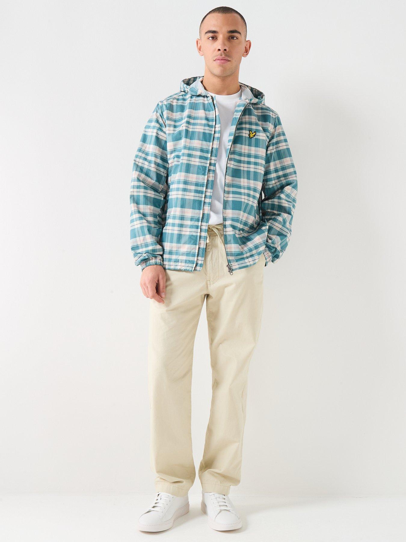 Image 3 of 6 of Lyle & Scott Tartan Hooded Zip Through Jacket - Green