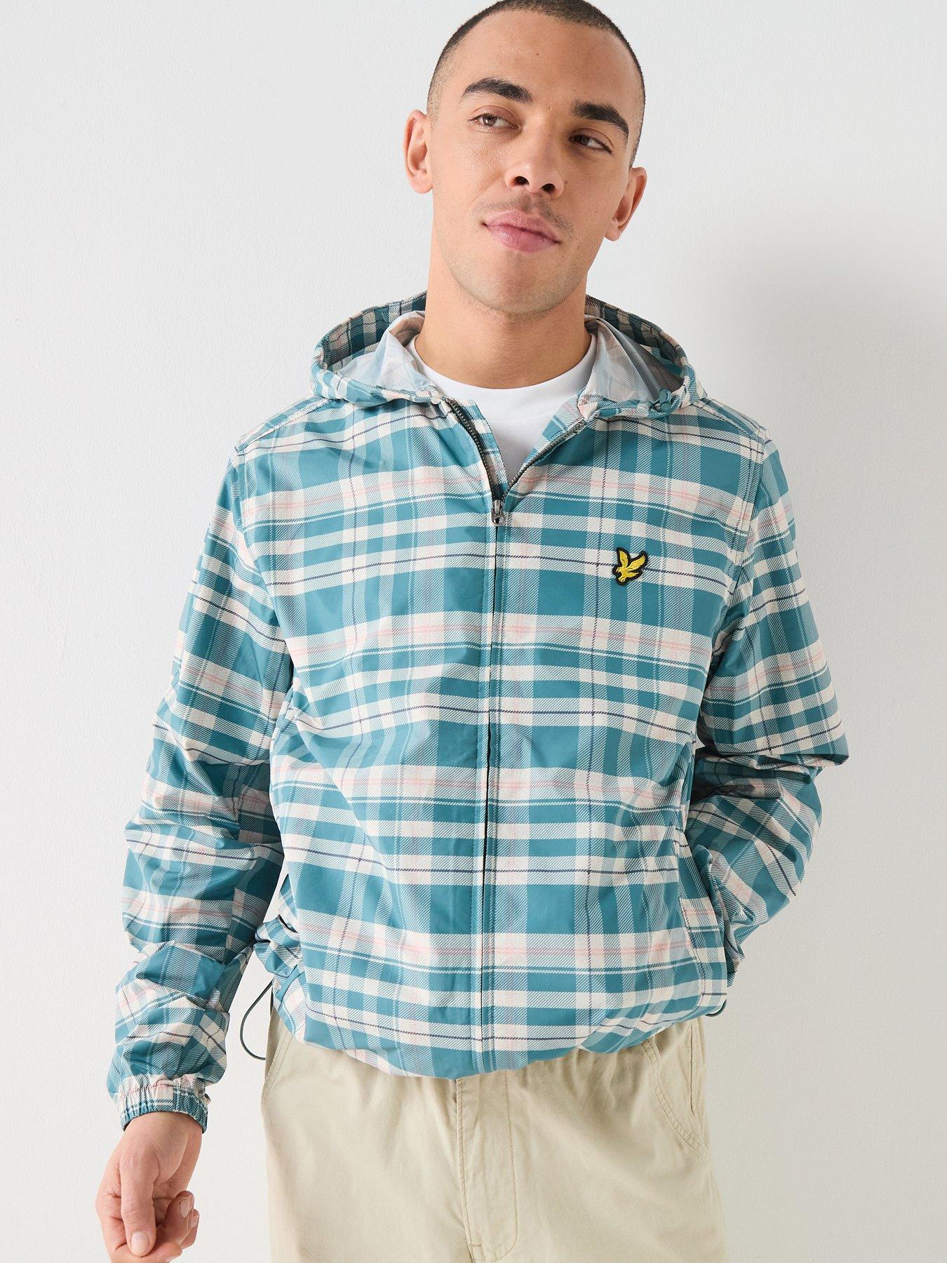 Image 6 of 6 of Lyle & Scott Tartan Hooded Zip Through Jacket - Green