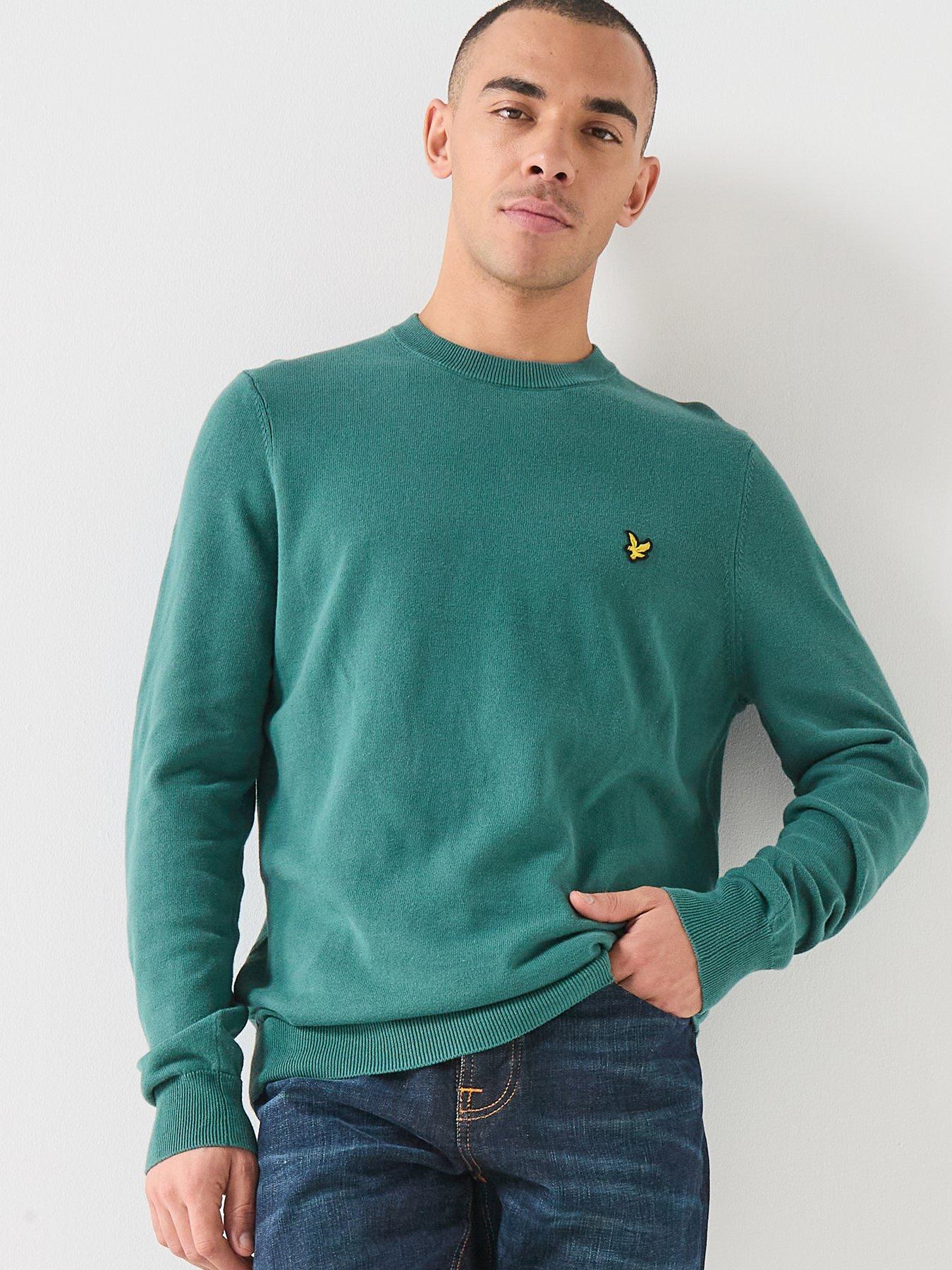 Image 1 of 4 of Lyle & Scott Cotton Crew Knitted Jumper - Green
