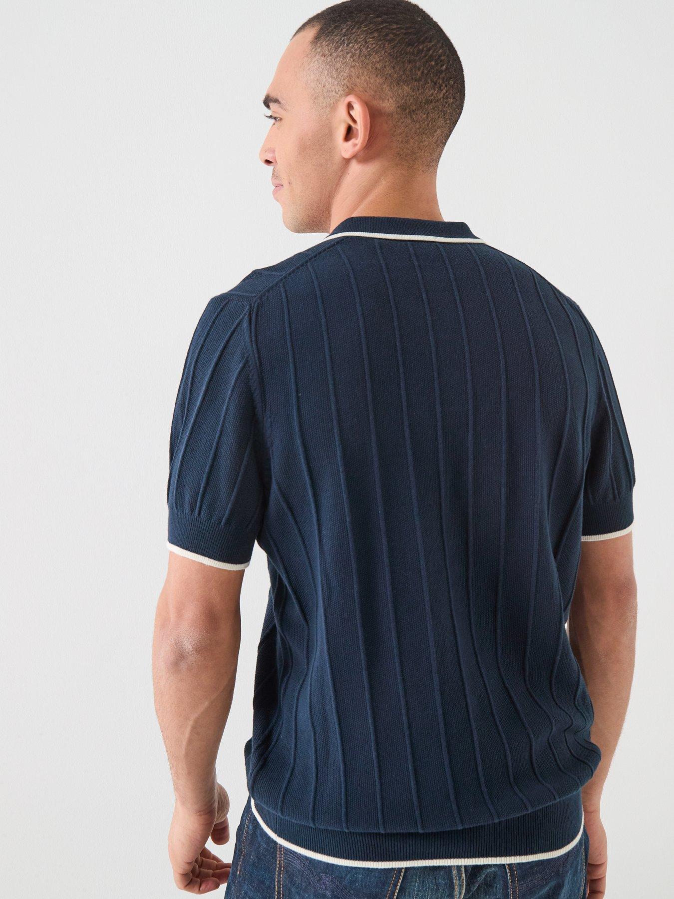 lyle-scott-lyle-amp-scott-tipped-pique-knitted-polo-shirt--navystillFront