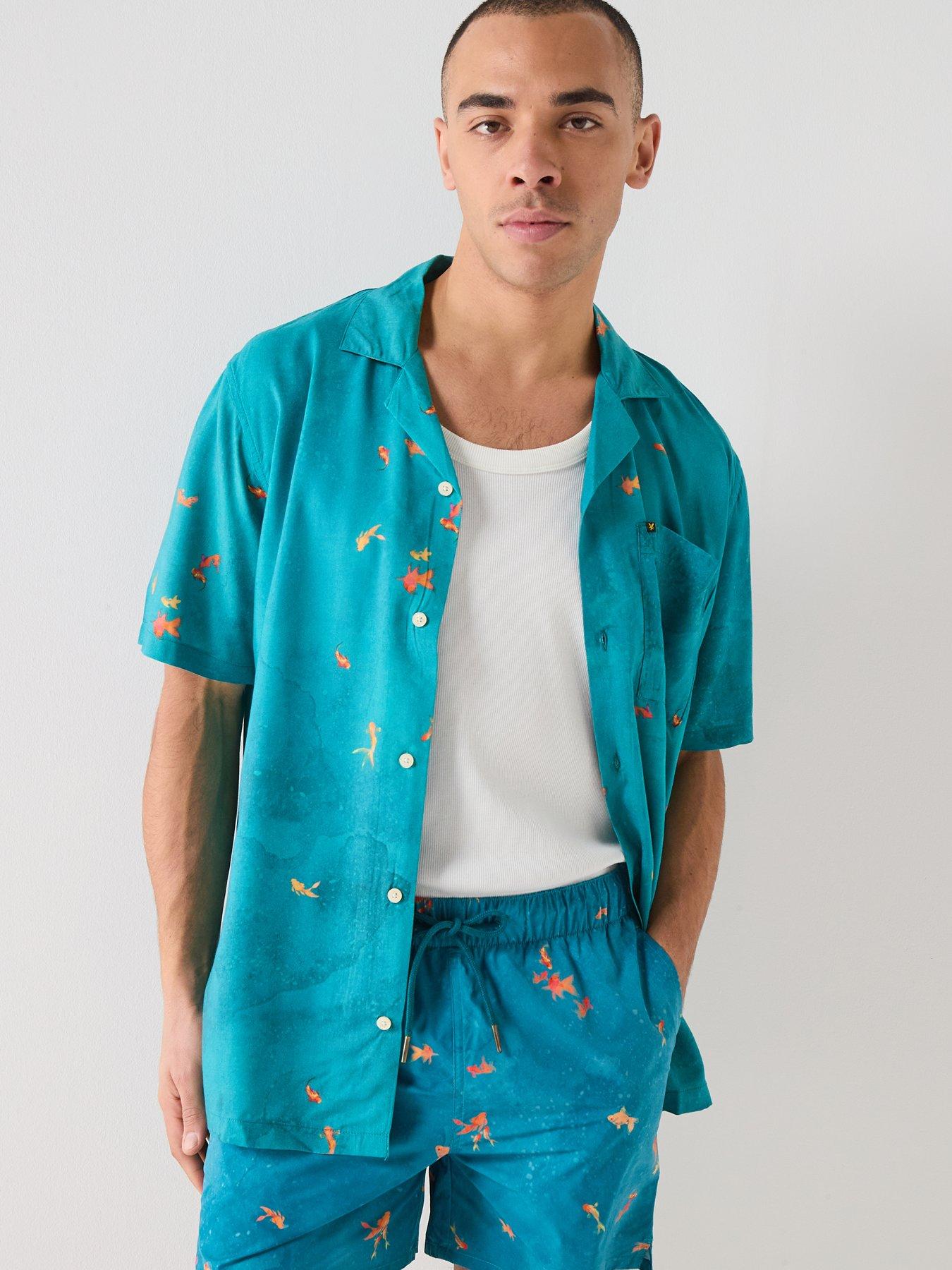 Image 5 of 6 of Lyle & Scott Goldfish Resort Shirt - Teal - Blue