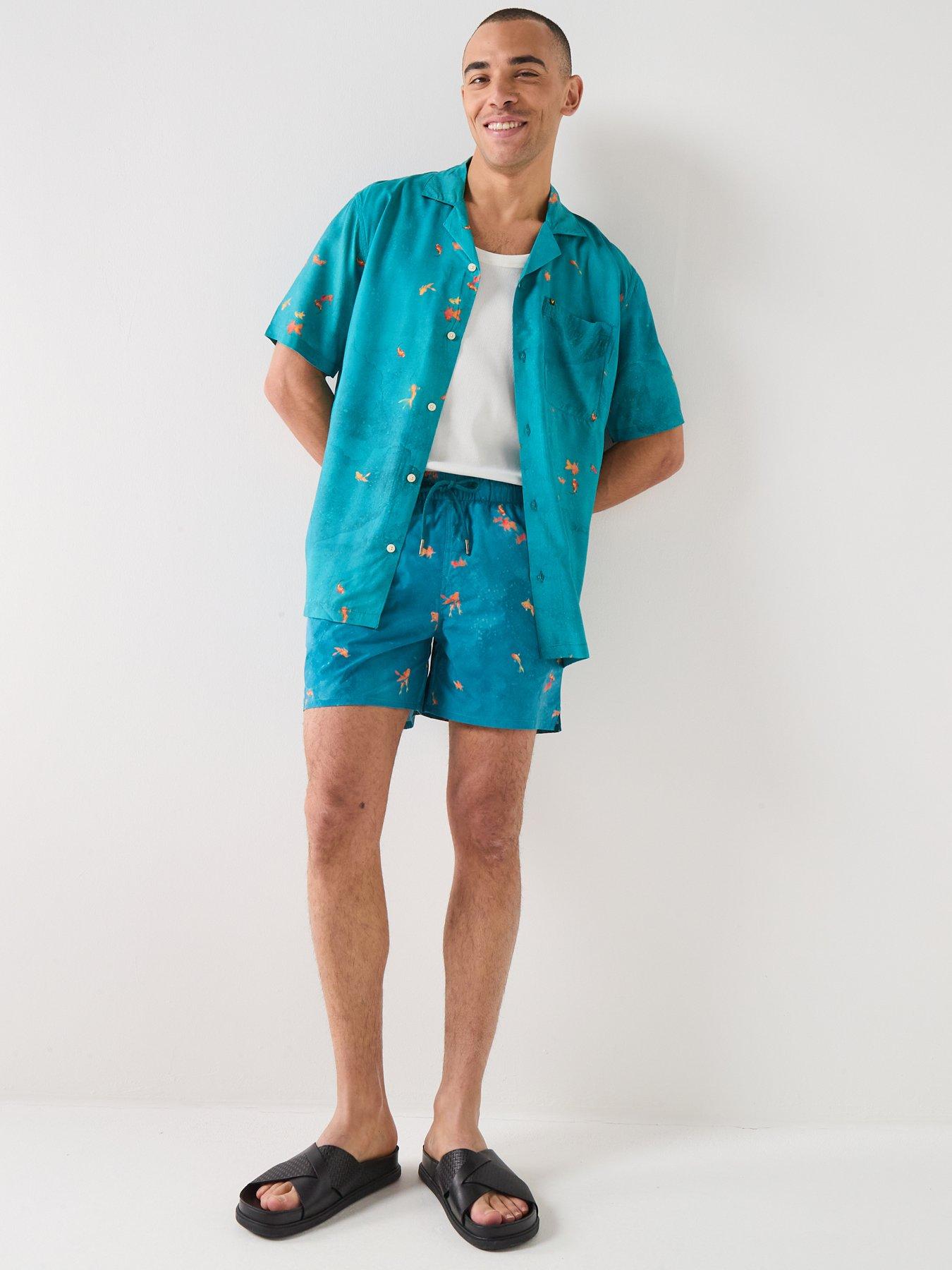 Image 6 of 6 of Lyle & Scott Goldfish Resort Shirt - Teal - Blue