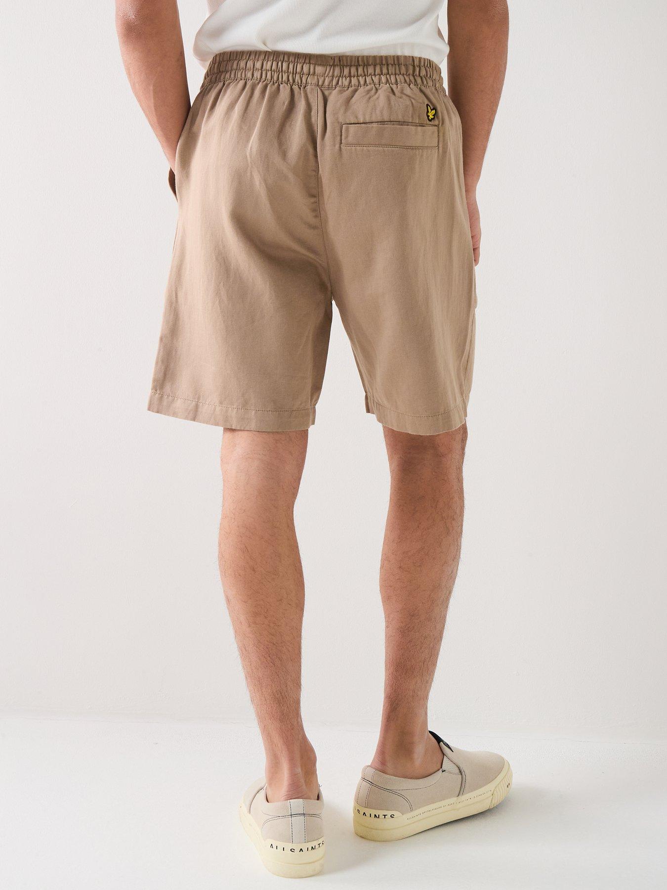 lyle-scott-linen-shorts-beigestillFront