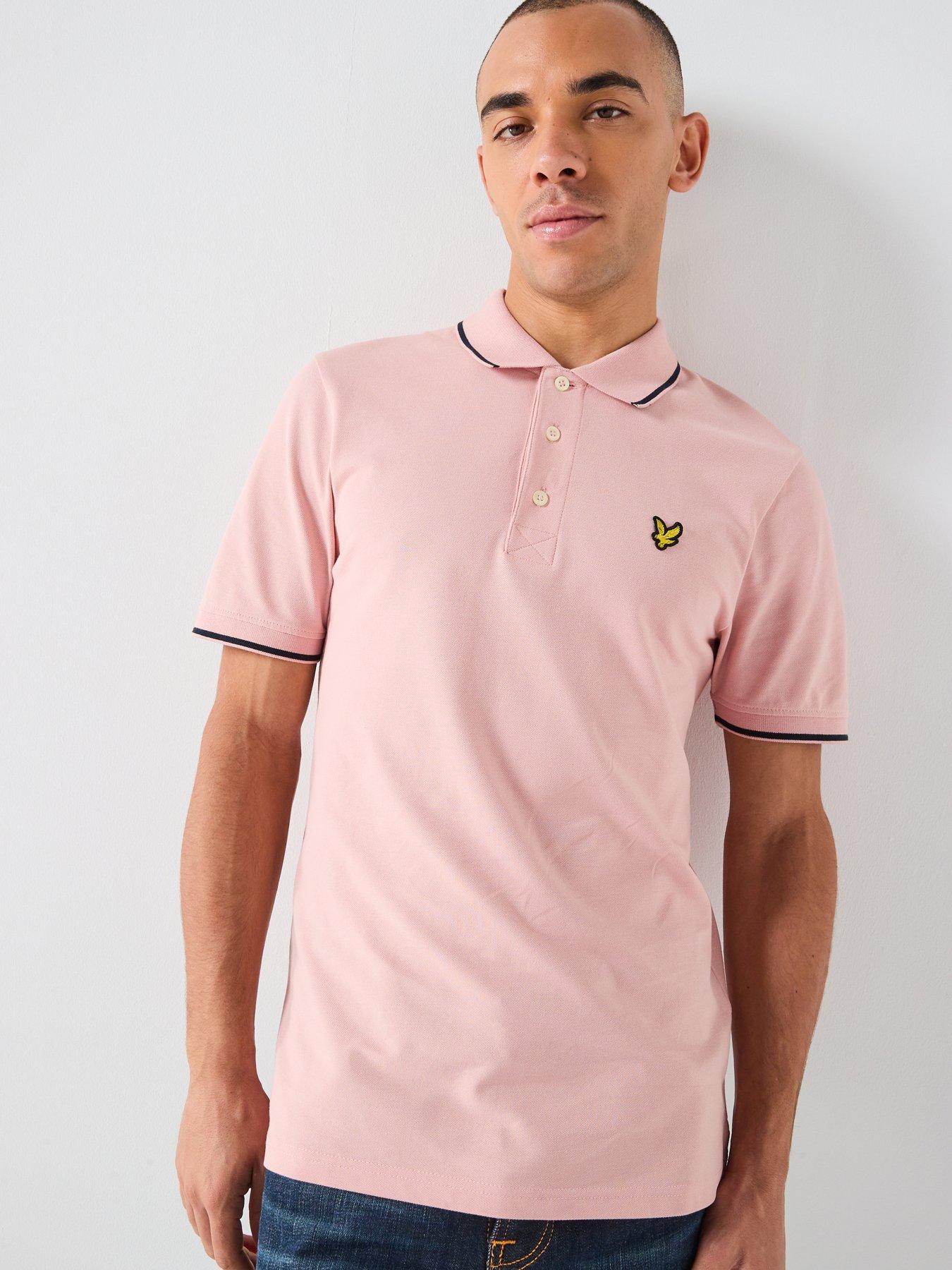lyle-scott-lyle-amp-scott-tipped-polo-shirt--pinkfront