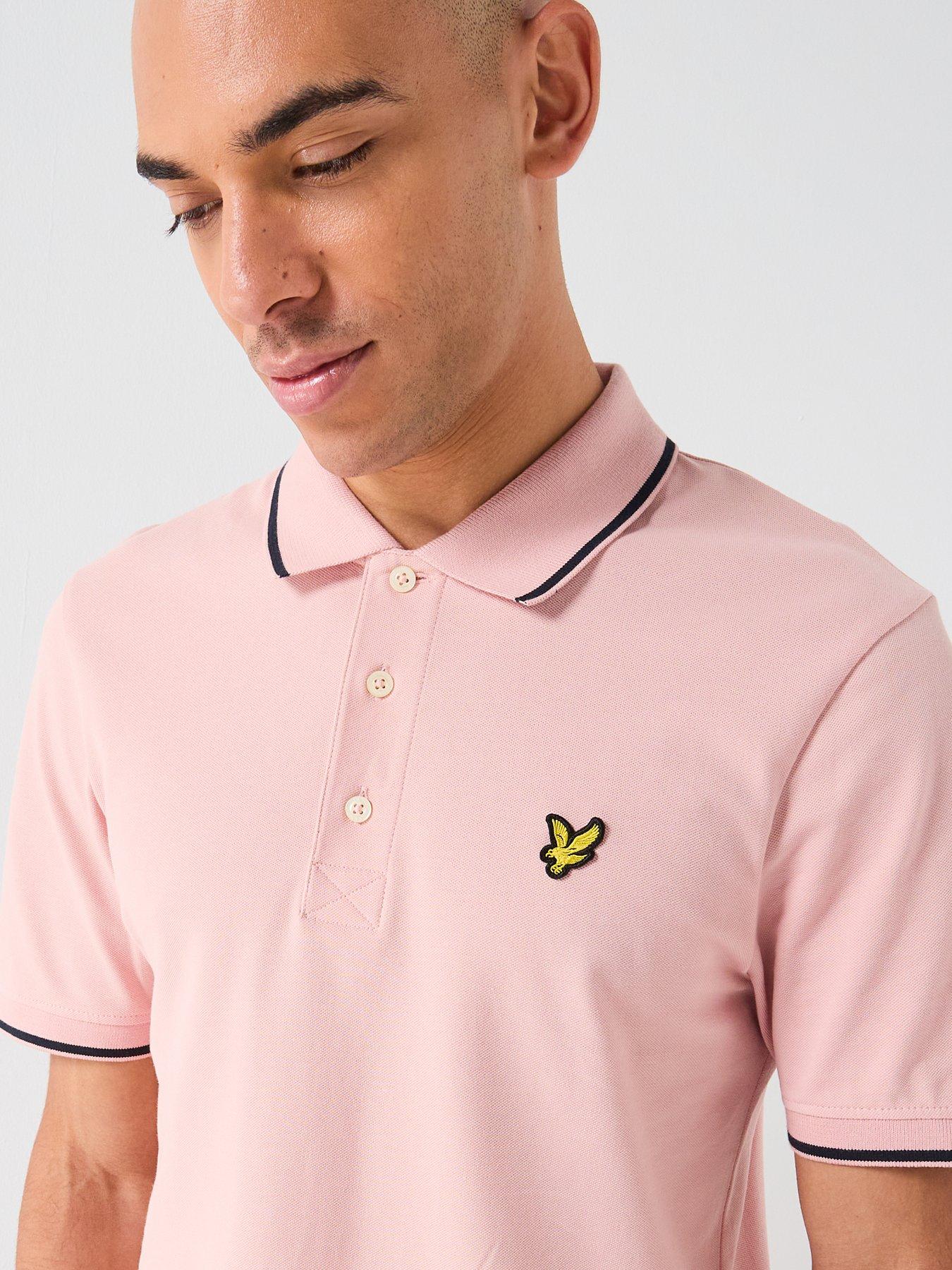 lyle-scott-lyle-amp-scott-tipped-polo-shirt--pinkoutfit