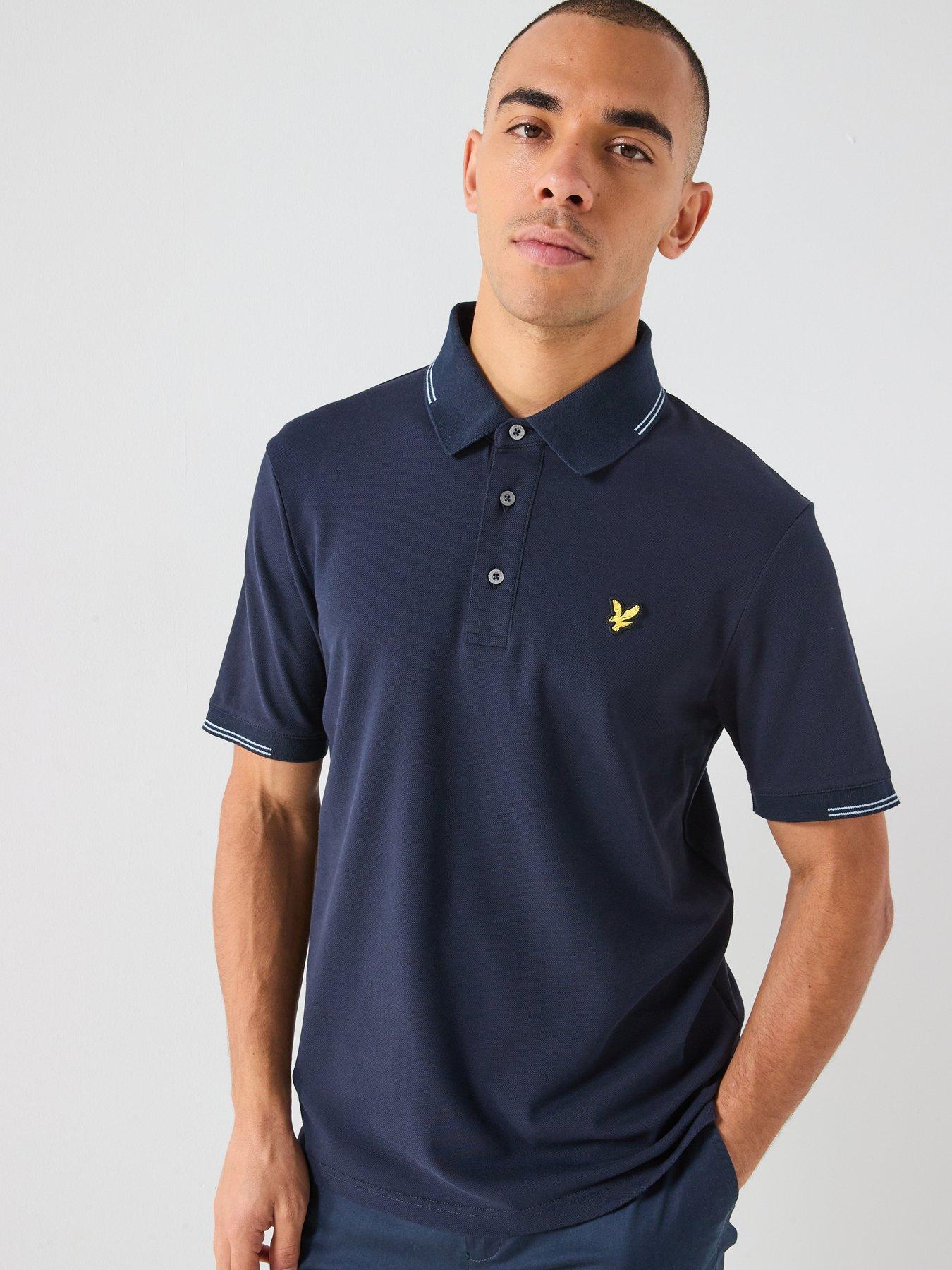 lyle-scott-fine-tipped-polo-shirt-navyfront
