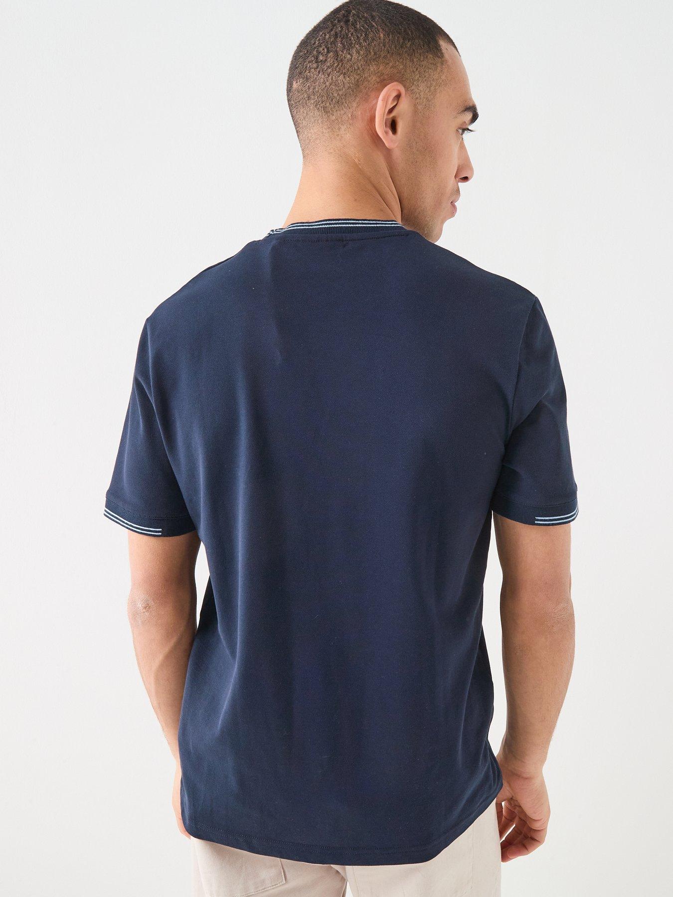 lyle-scott-quarter-tipped-t-shirt-navystillFront