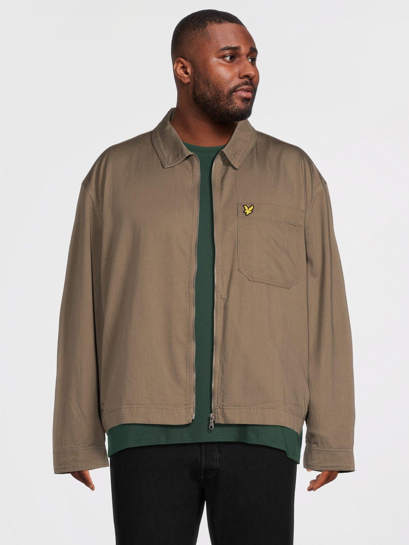 lyle-scott-big-tall-enzyme-wash-zip-through-overshirt-khakifront