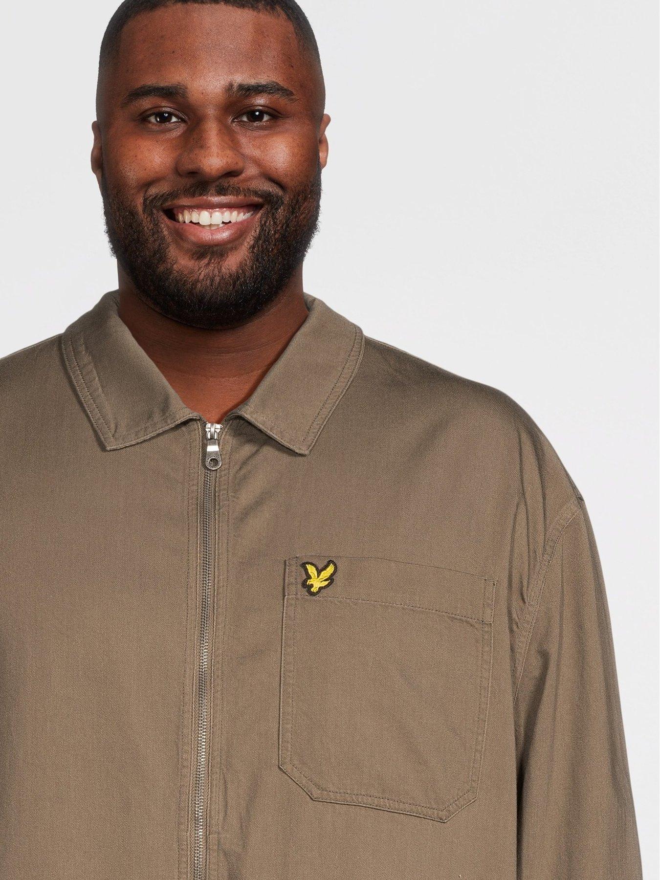 lyle-scott-big-tall-enzyme-wash-zip-through-overshirt-khakioutfit