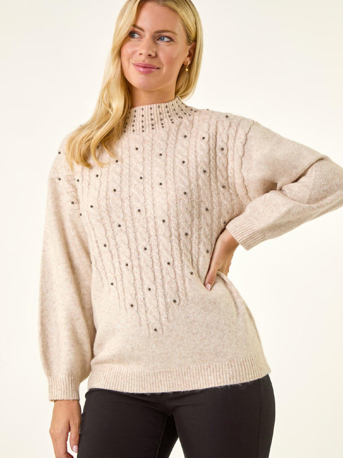 roman-petite-embellished-cable-knit-jumper-cream