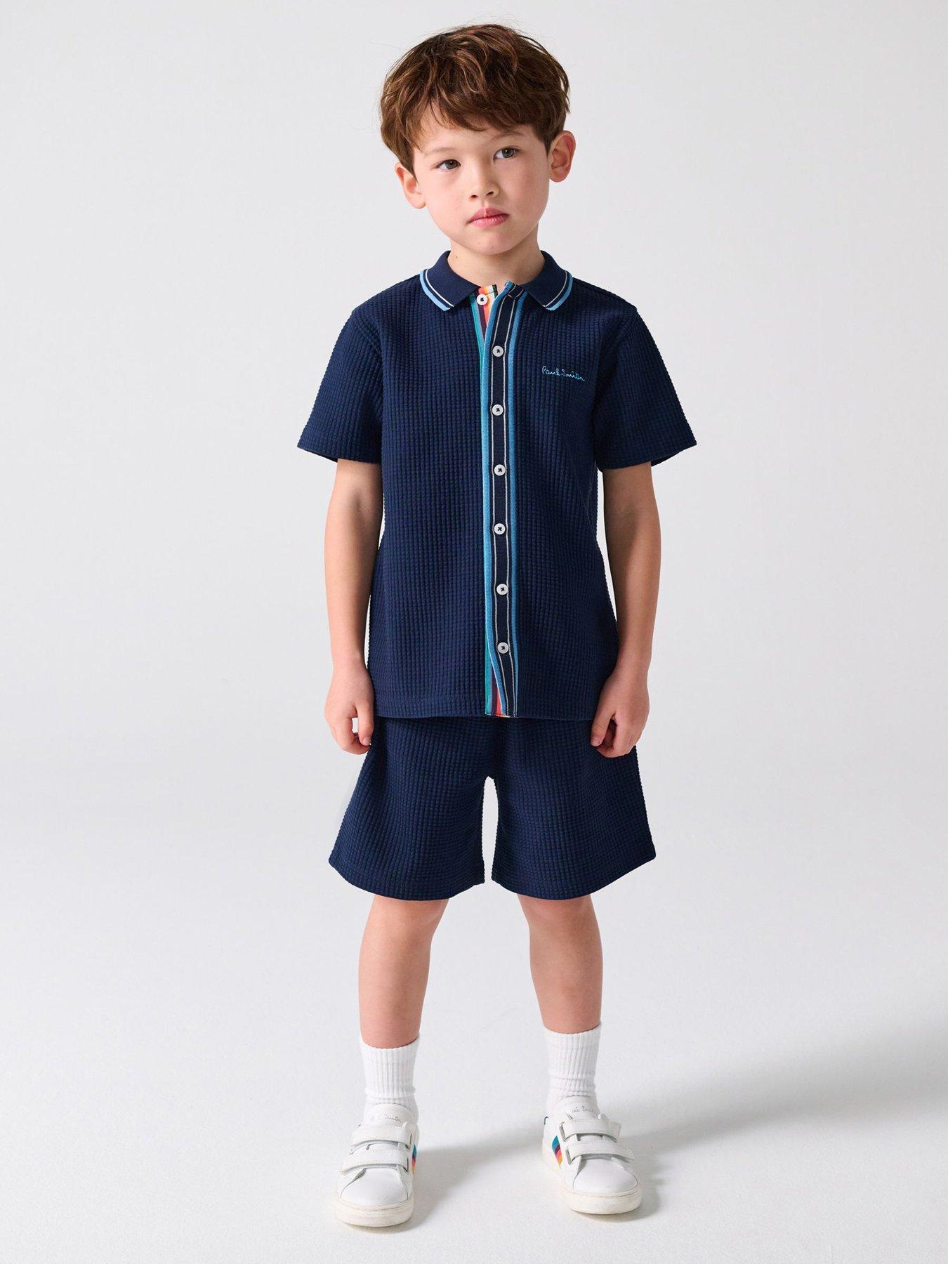 Paul Smith Junior Younger Boys Textured Shirt Set - Navy