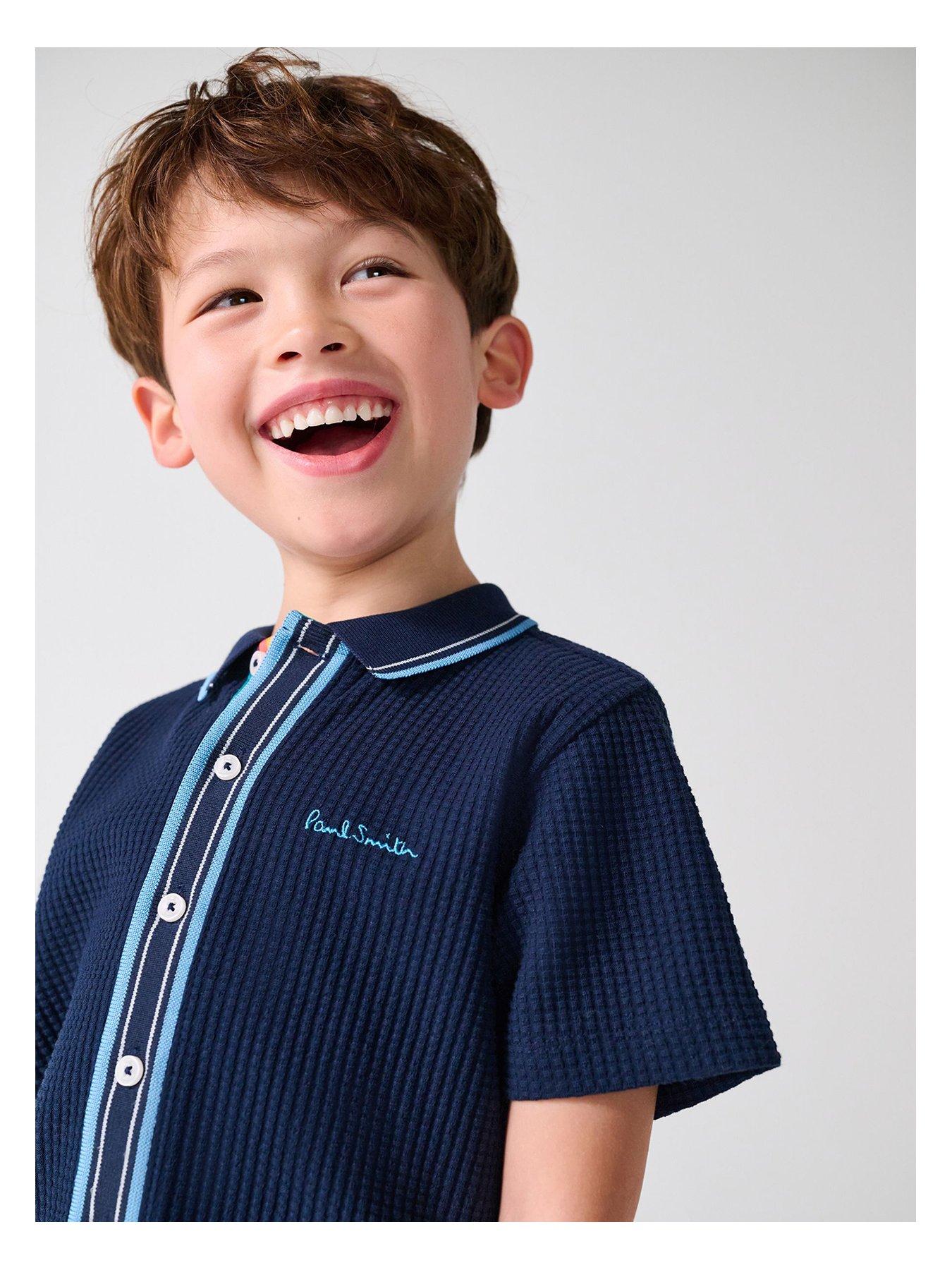 paul-smith-junior-younger-boys-textured-shirt-set-navystillFront