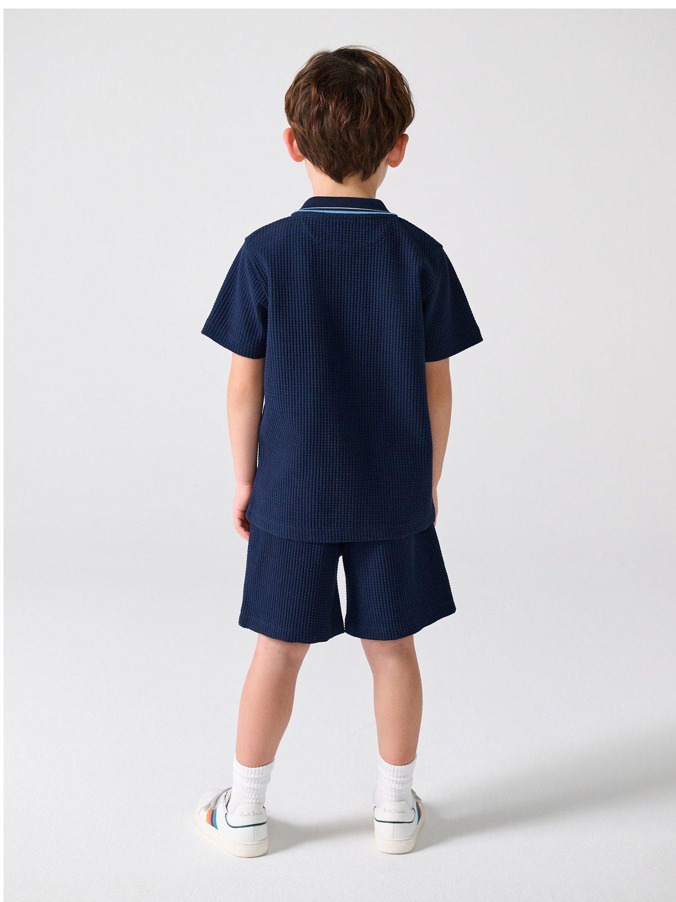 paul-smith-junior-younger-boys-textured-shirt-set-navyback