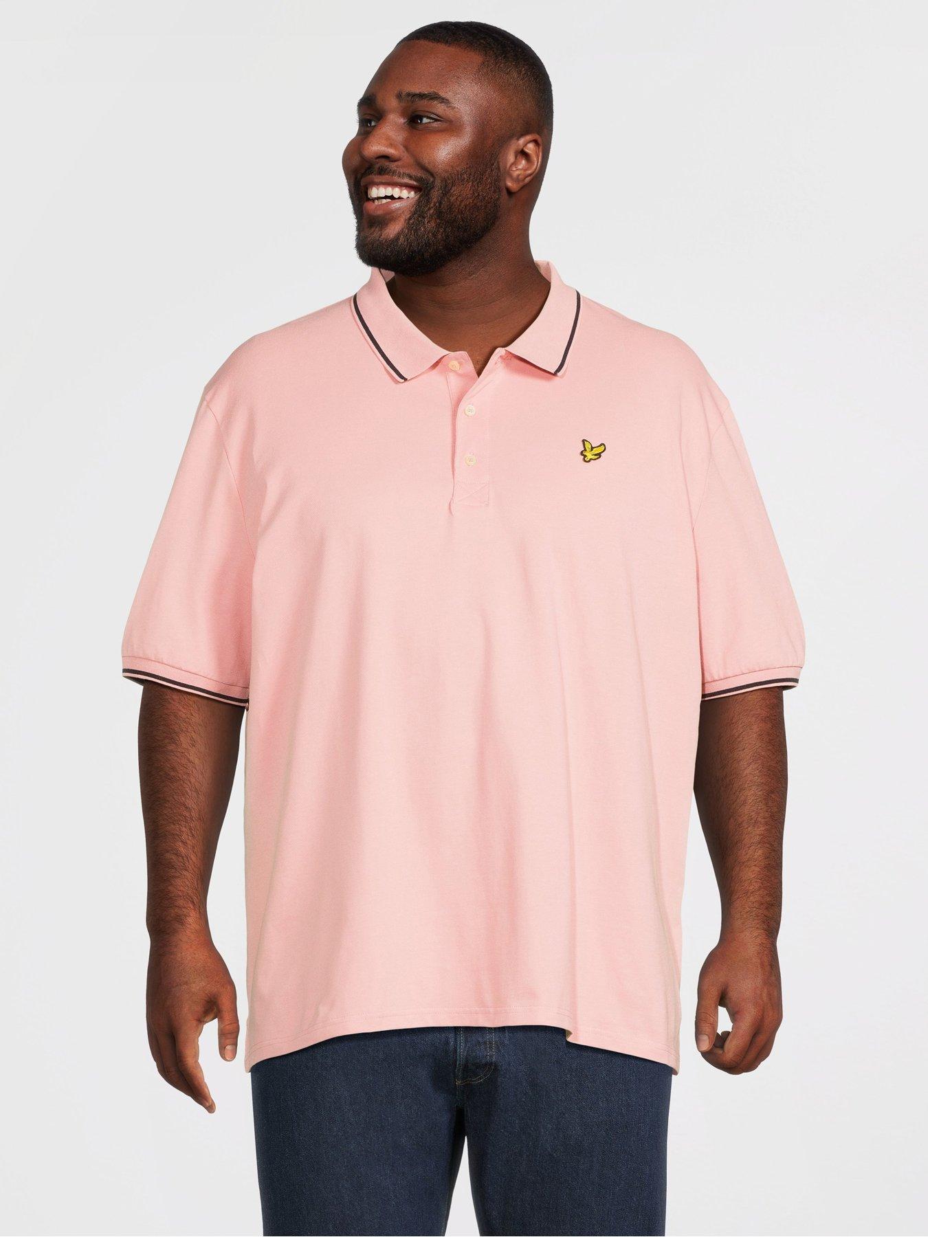Image 1 of 5 of Lyle & Scott Big Tall Tipped Polo Shirt - Pink