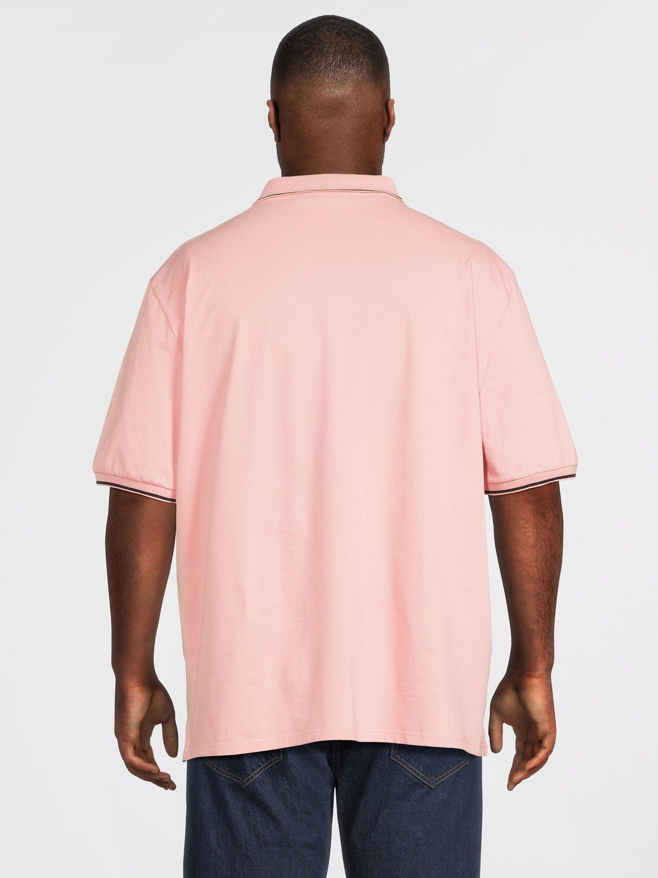 Image 2 of 5 of Lyle & Scott Big Tall Tipped Polo Shirt - Pink