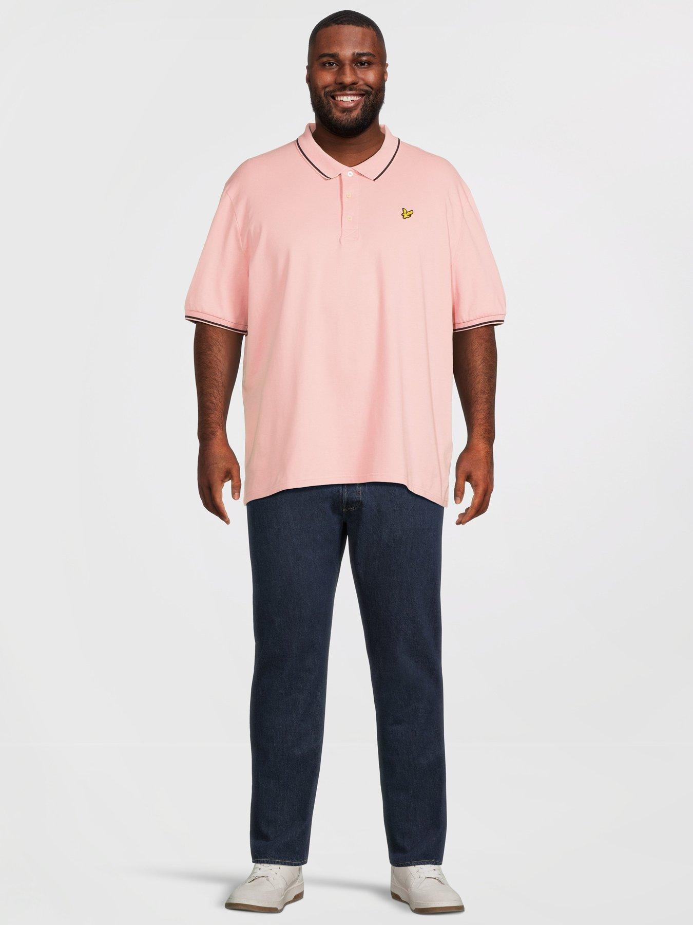 Image 3 of 5 of Lyle & Scott Big Tall Tipped Polo Shirt - Pink