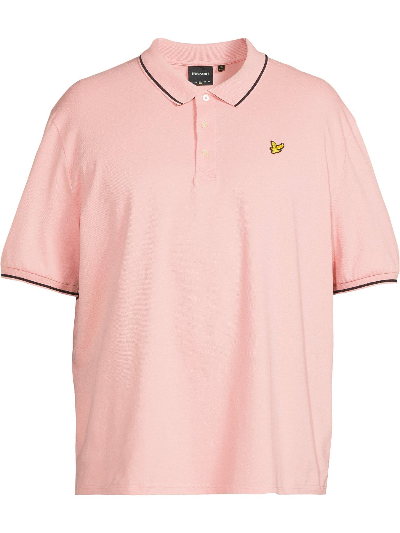 Image 5 of 5 of Lyle & Scott Big Tall Tipped Polo Shirt - Pink