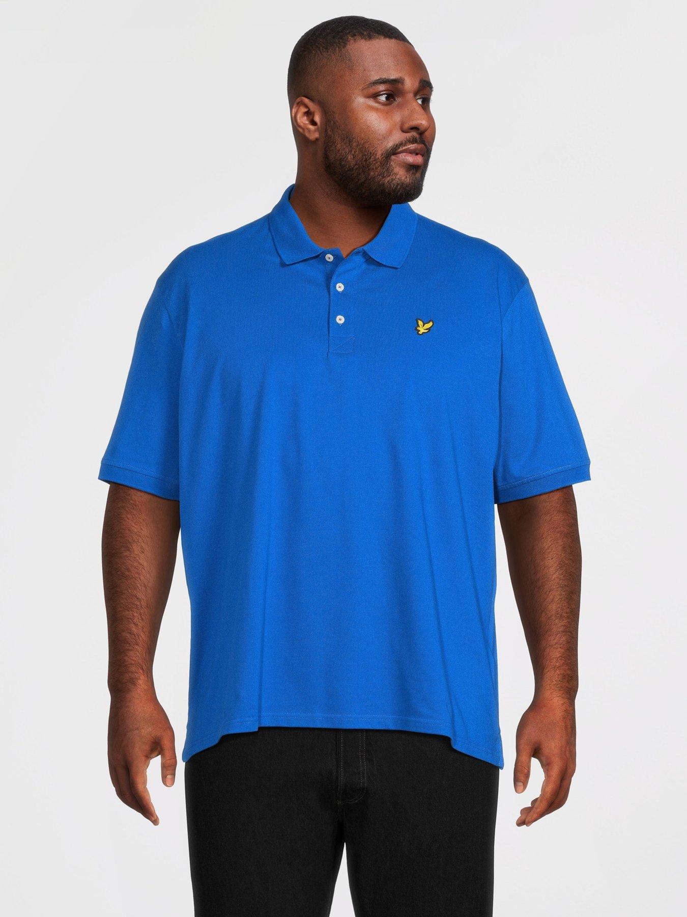lyle-scott-big-tall-plain-polo-shirt-bluefront