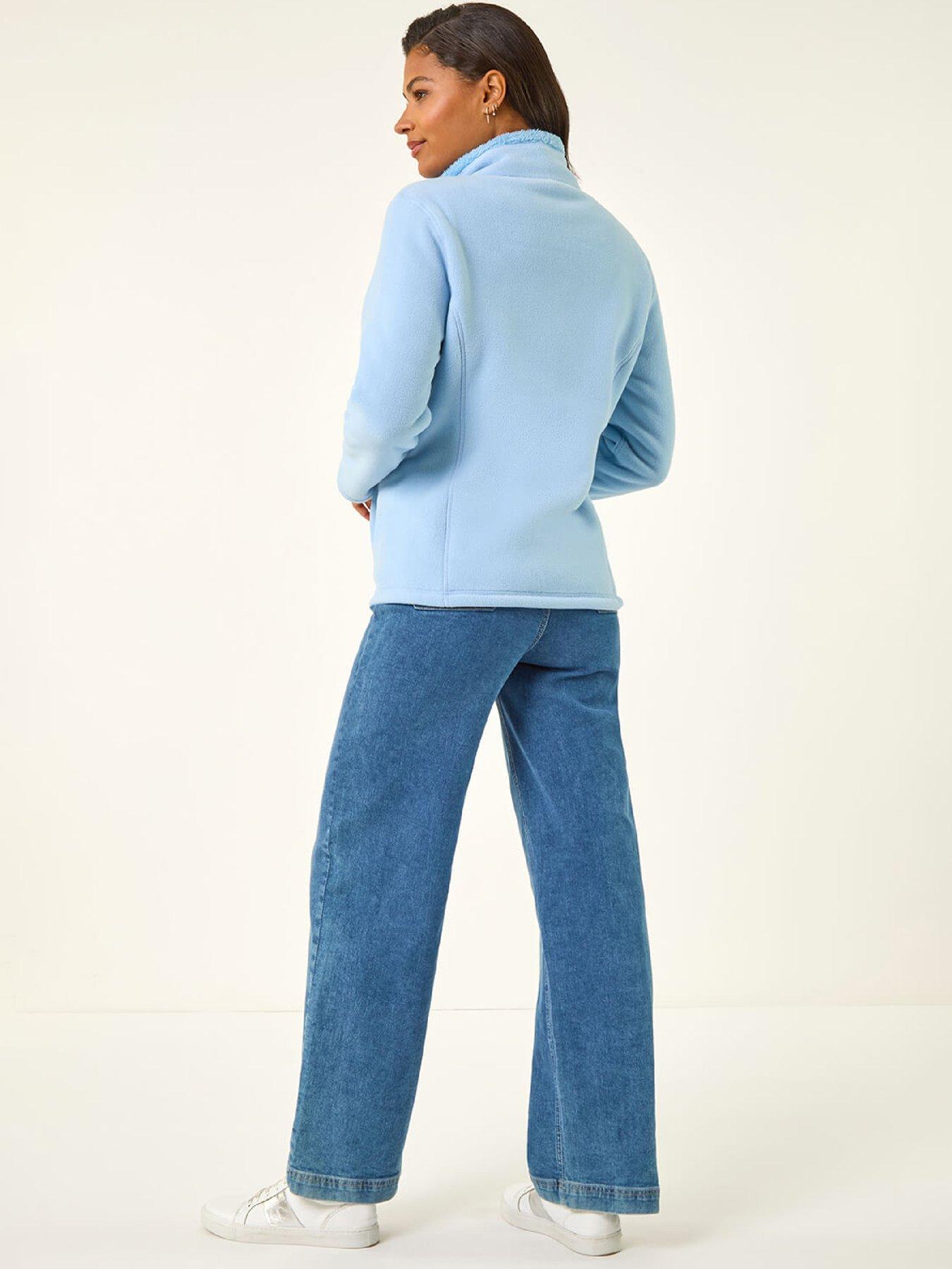 Image 2 of 5 of Roman Reversible Fleece Zip Jacket - Light Blue