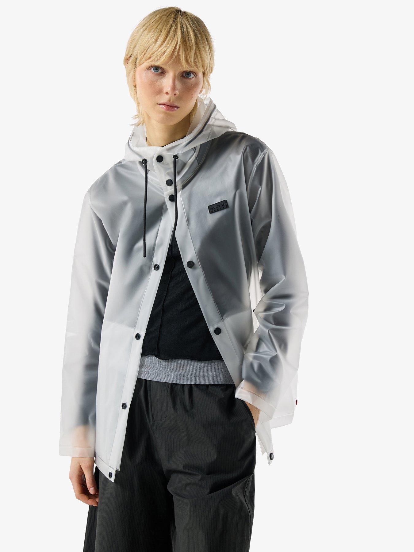 Image 1 of 4 of Hunter PU Hooded Jacket - Clear Matte