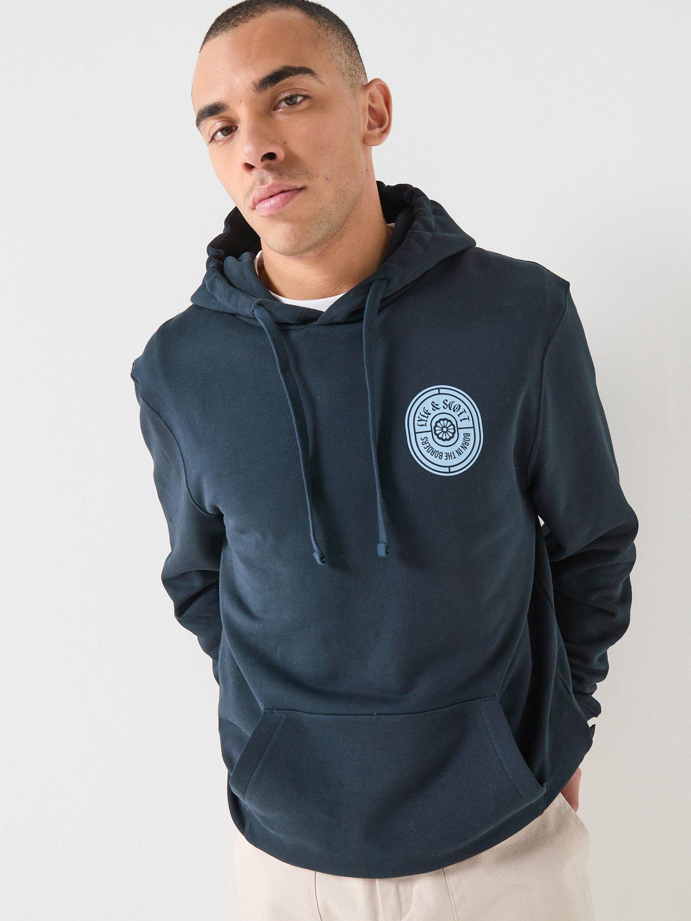 lyle-scott-borders-label-graphic-hoodie-navystillFront